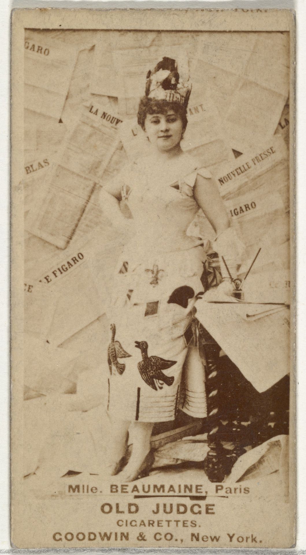 Mlle. Beaumaine, Paris, from the Actors and Actresses series (N171) for Old Judge Cigarettes by Goodwin & Company