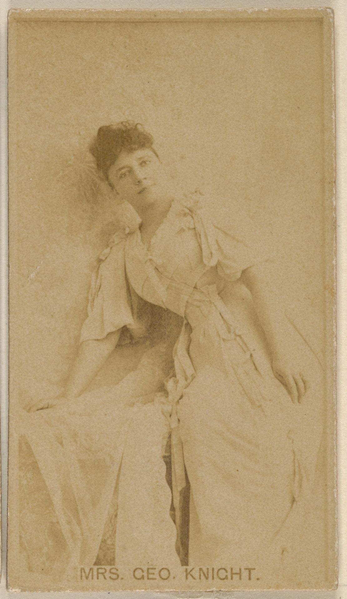 Mrs. George Knight, from the Actors and Actresses series (N45, Type 8) for Virginia Brights Cigarettes by Allen & Ginter
