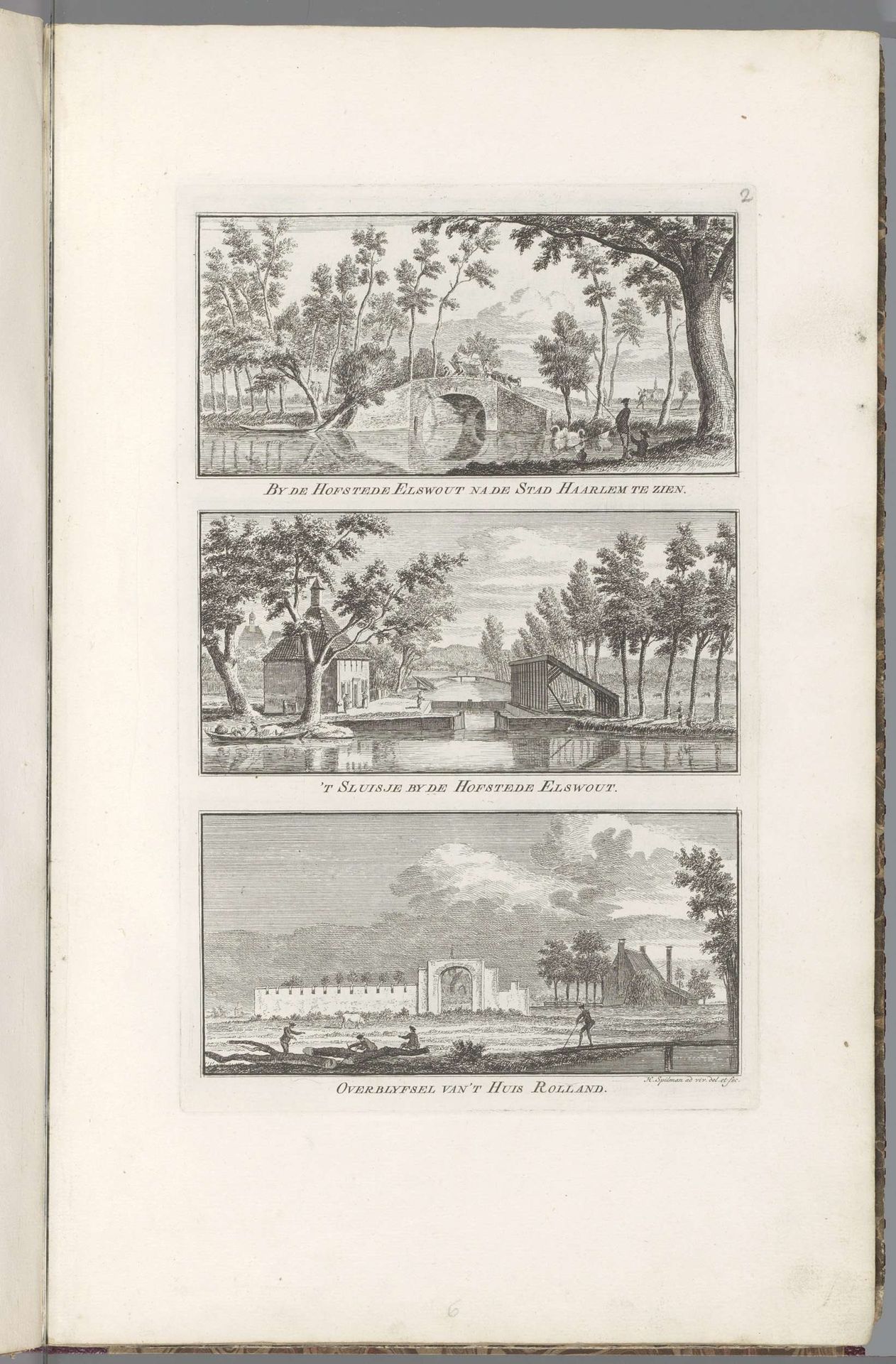 Gezichten op de Hofstede Elswout en Huis Rolland te Overveen by Hendrik Spilman