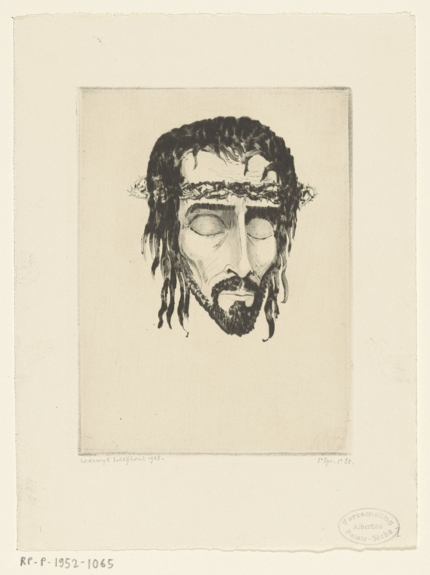 Hoofd van Christus by Lodewijk Schelfhout