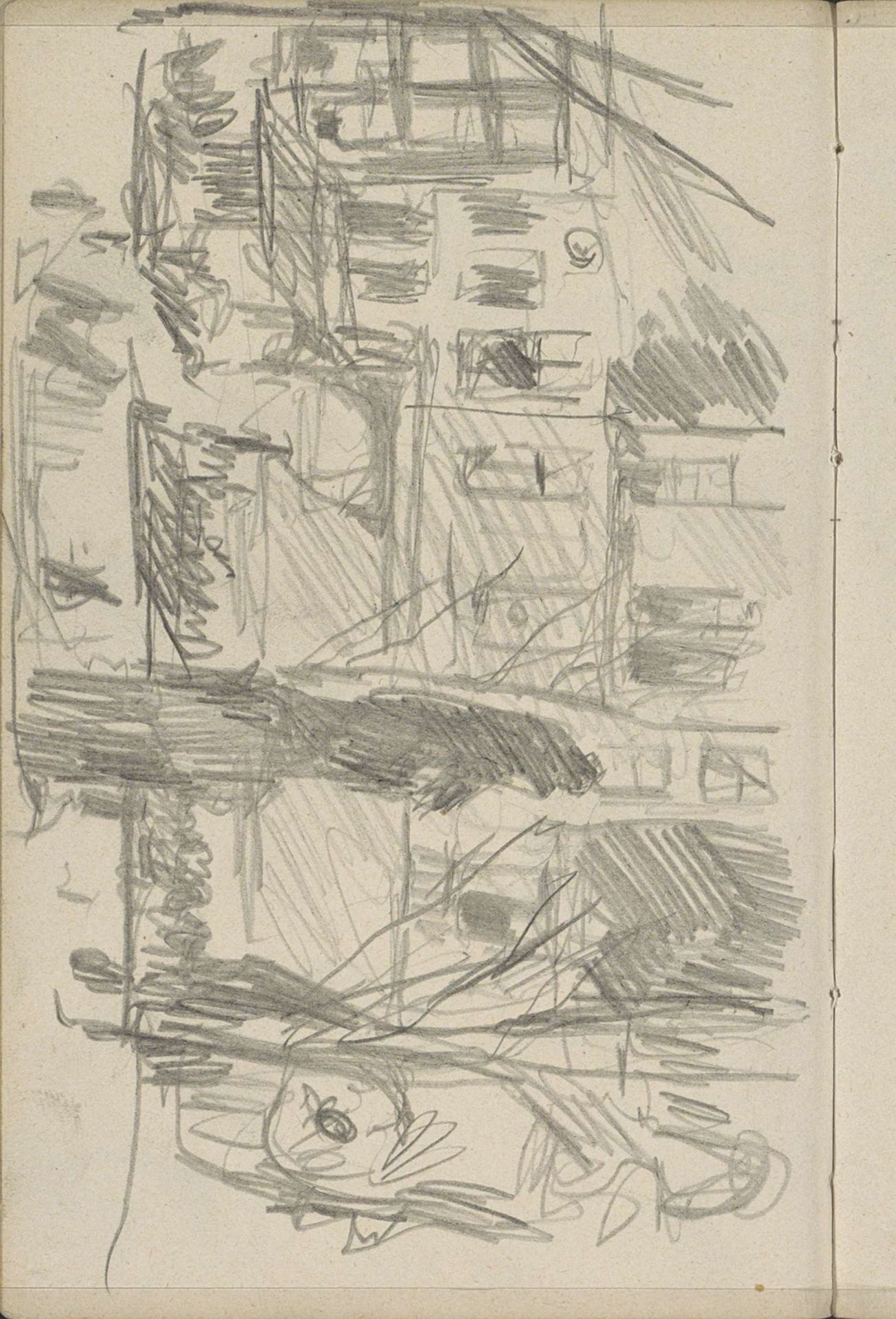 Gezicht op gebouwen, mogelijk op de Dam te Amsterdam by George Hendrik Breitner