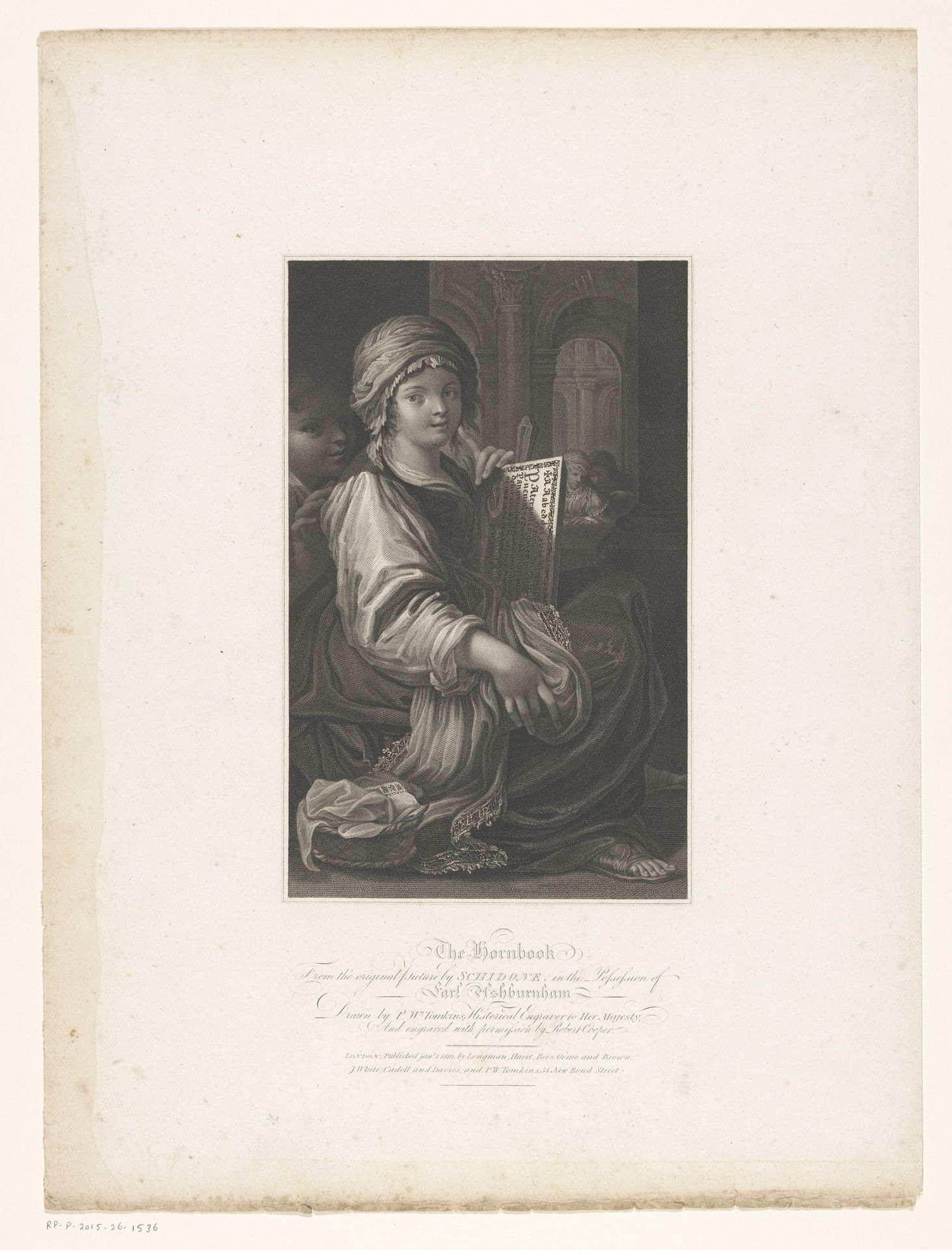 Meisje met een leesplankje met het alfabet by Robert Cooper
