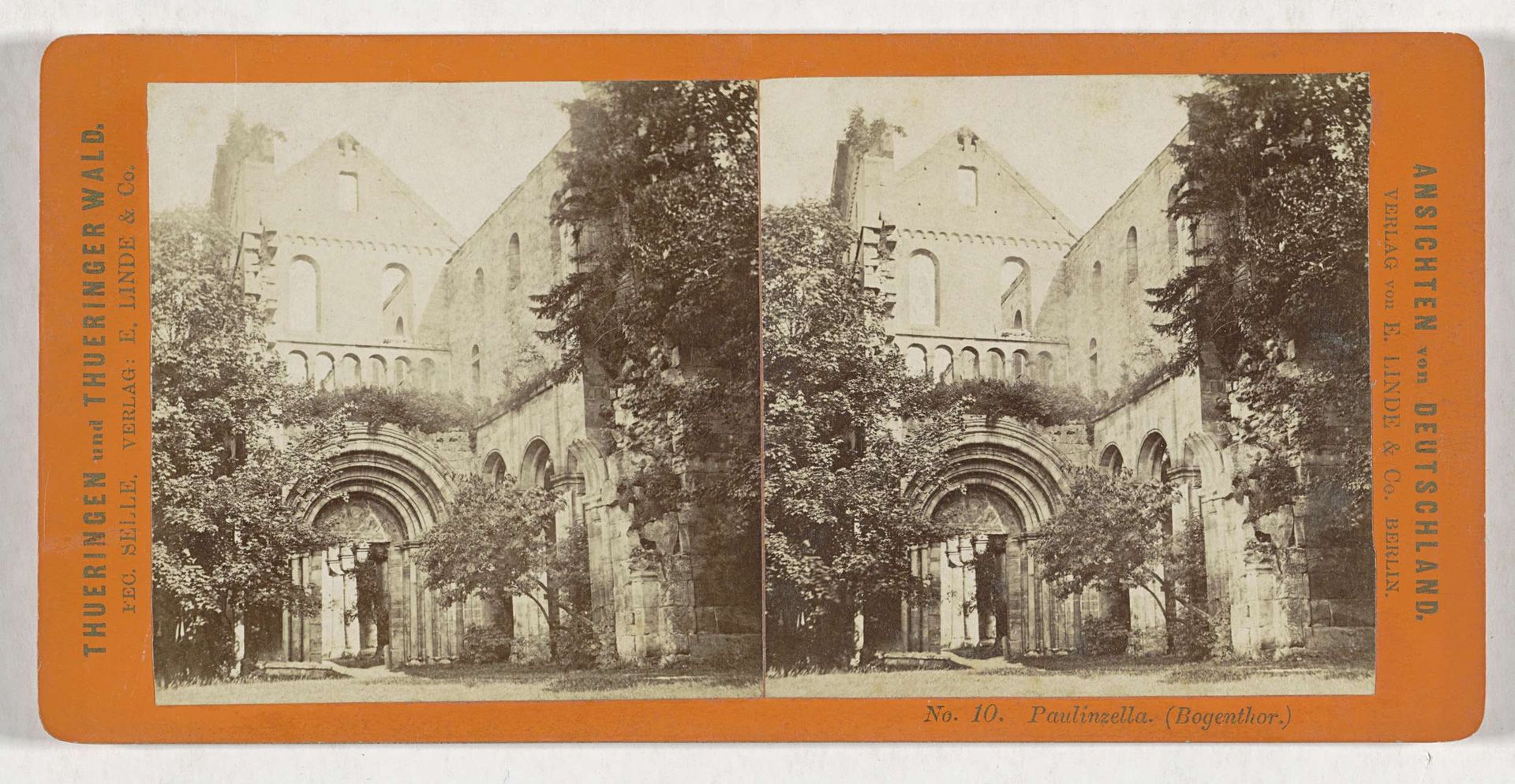 Poort van de kloosterruïne van Paulinzella by Hermann Selle