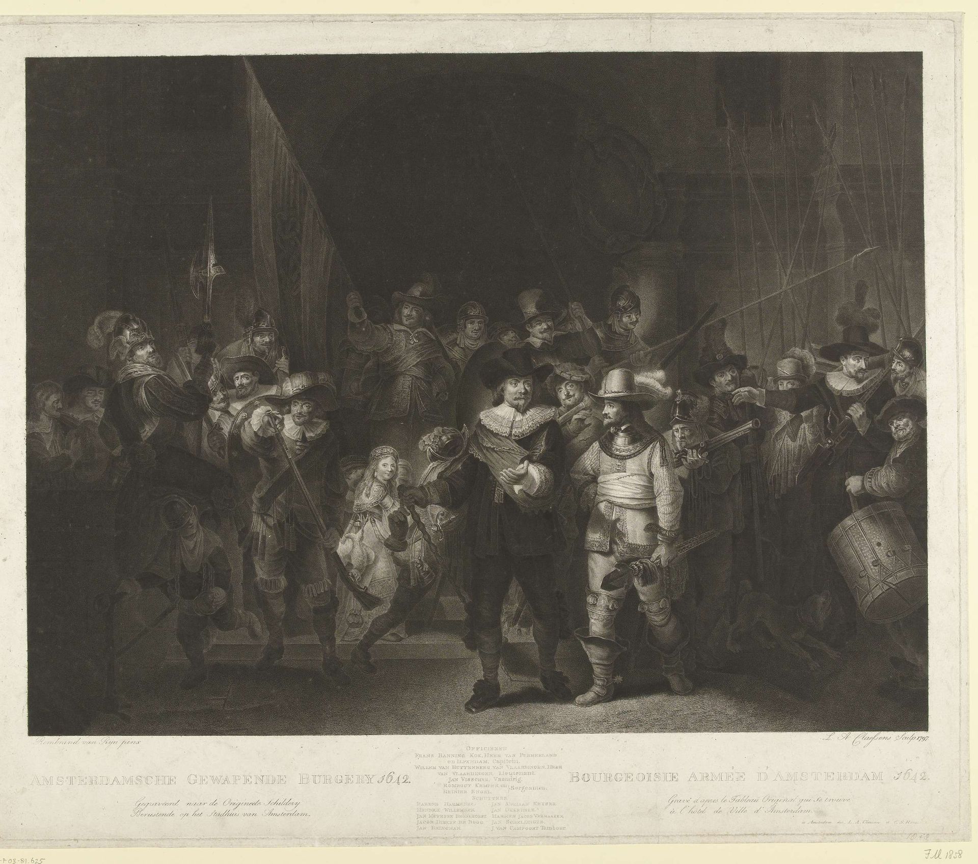 De Nachtwacht van Rembrandt, 1642 by Lambertus Antonius Claessens