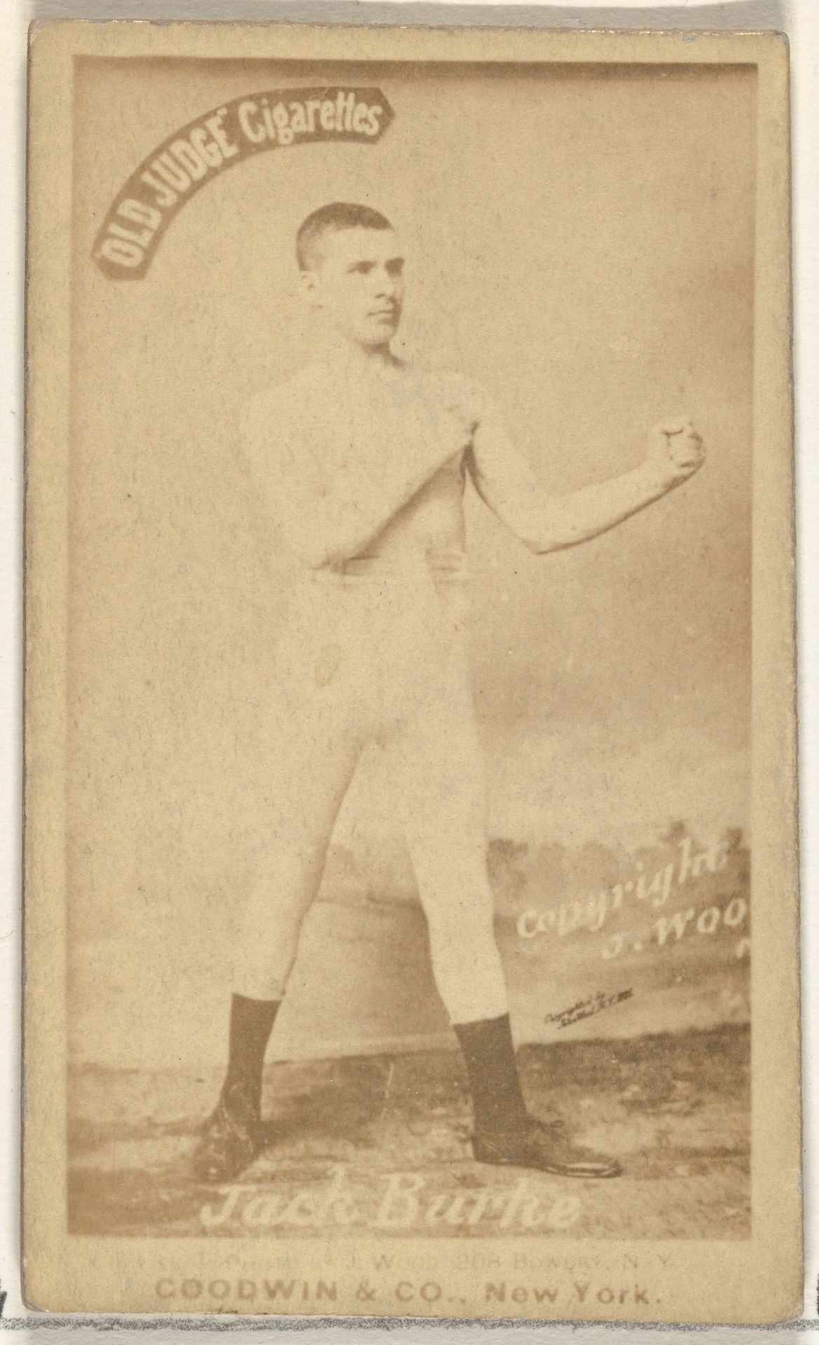 Jack Burke, from the Celebrities and Prizefighters series (N174) for Old Judge Cigarettes by Goodwin & Company