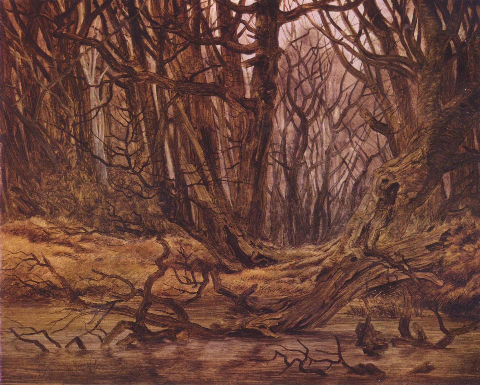 Forrest in the end of the autumn by Caspar David Friedrich