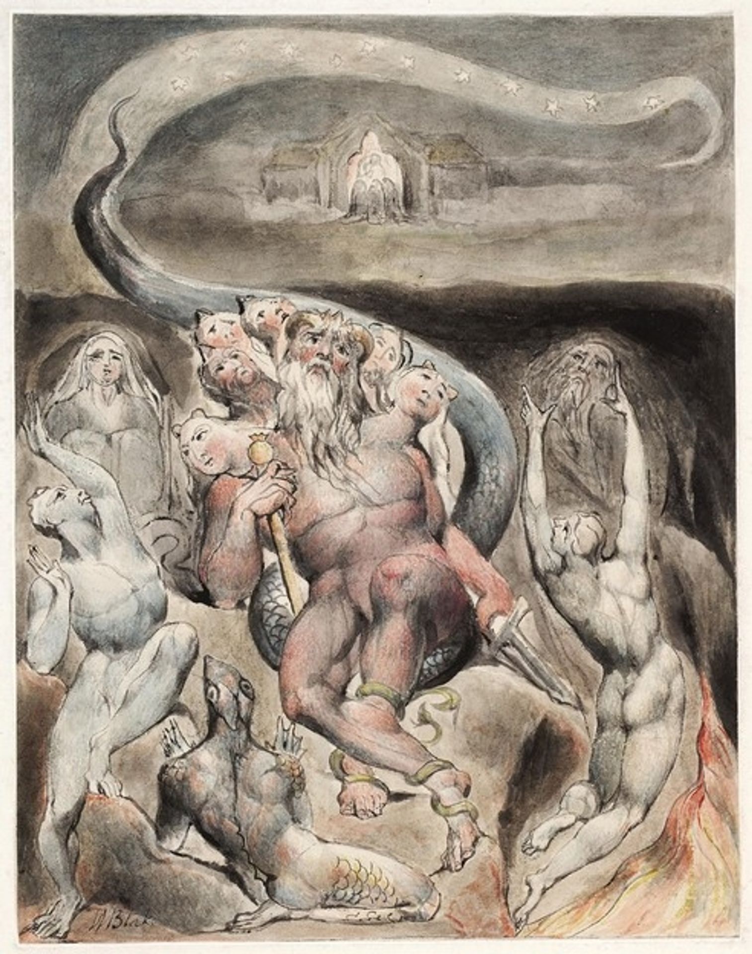Illustration to Milton`s On the Morning of Christ`s Nativity by William Blake