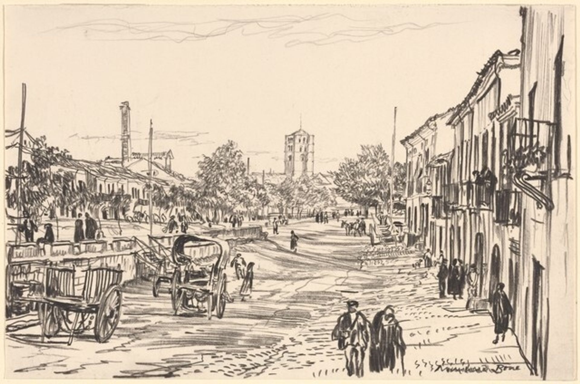 Street in Zamora by Muirhead Bone