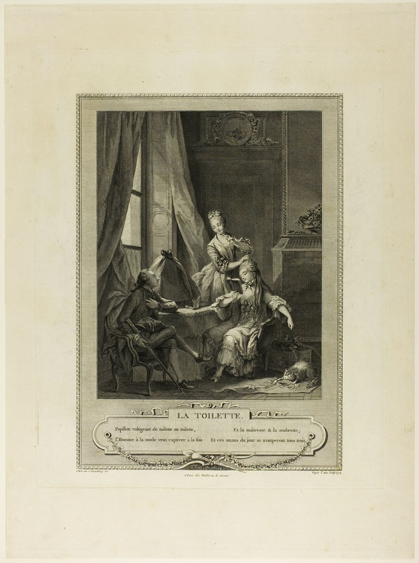 La Toilette, from Monument du Costume Physique et Moral de la fin du Dix-huitième siècle by Nicolas Joseph Voyez