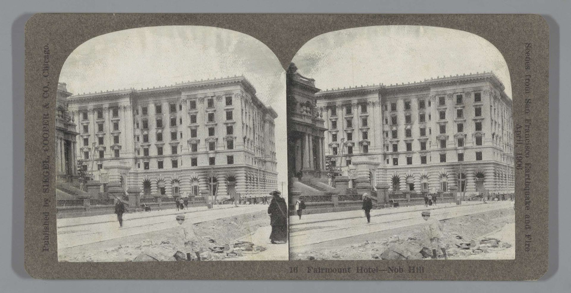 Fairmount Hotel na de aardbeving in San Francisco by Tom M. Phillips