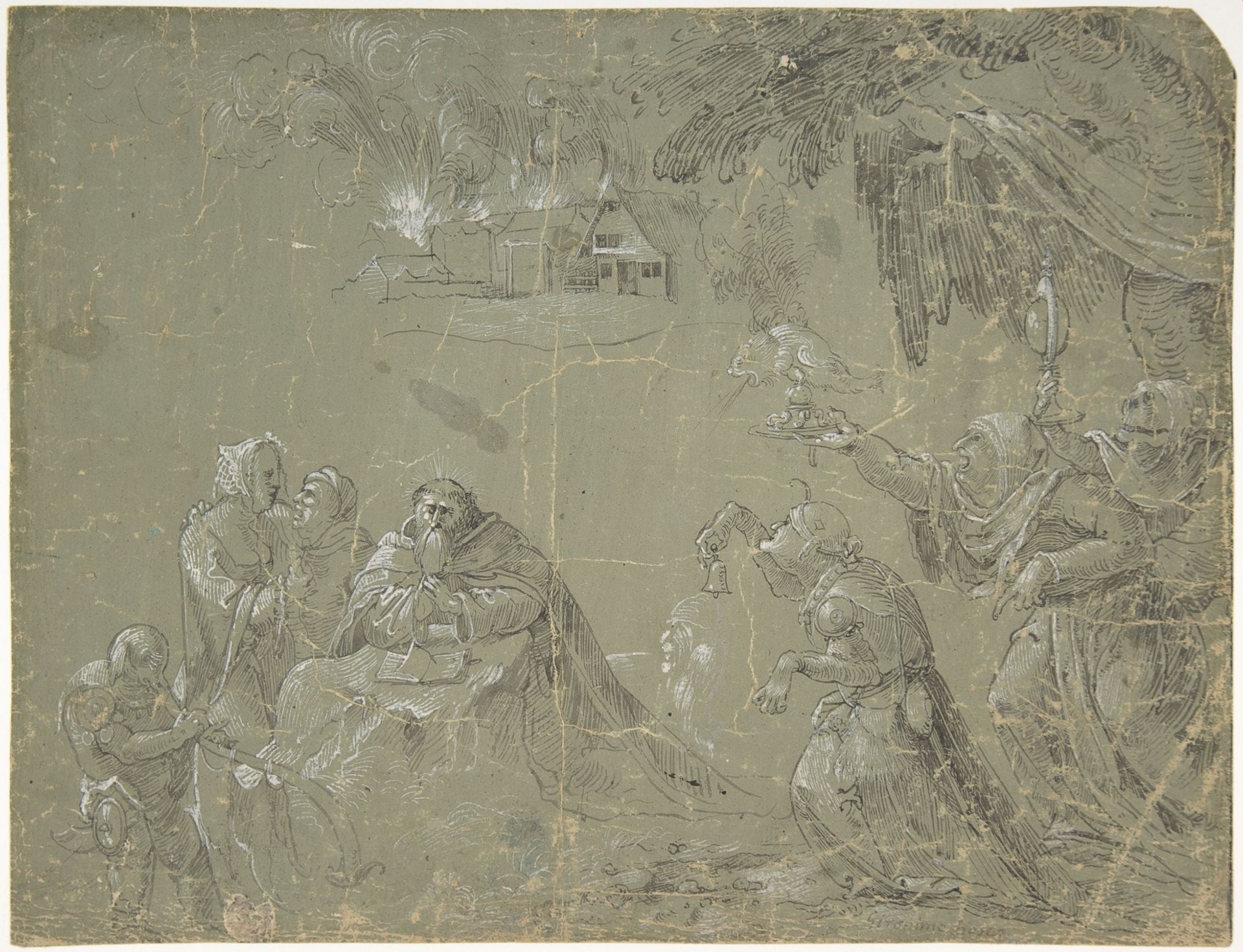 Temptation of St. Anthony (recto); Fantastic Landscape (verso) by Jan Wellens de Cock