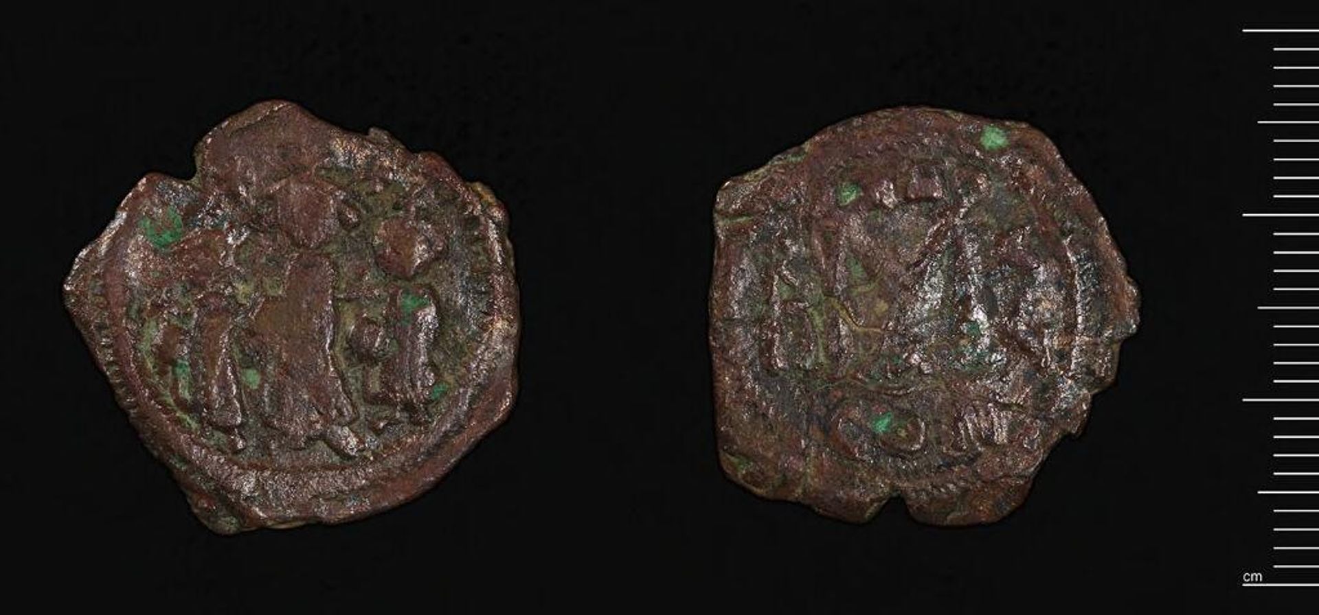 Follis of Herakleios, Constantinople by Abd-al-Malik (Umayyads)