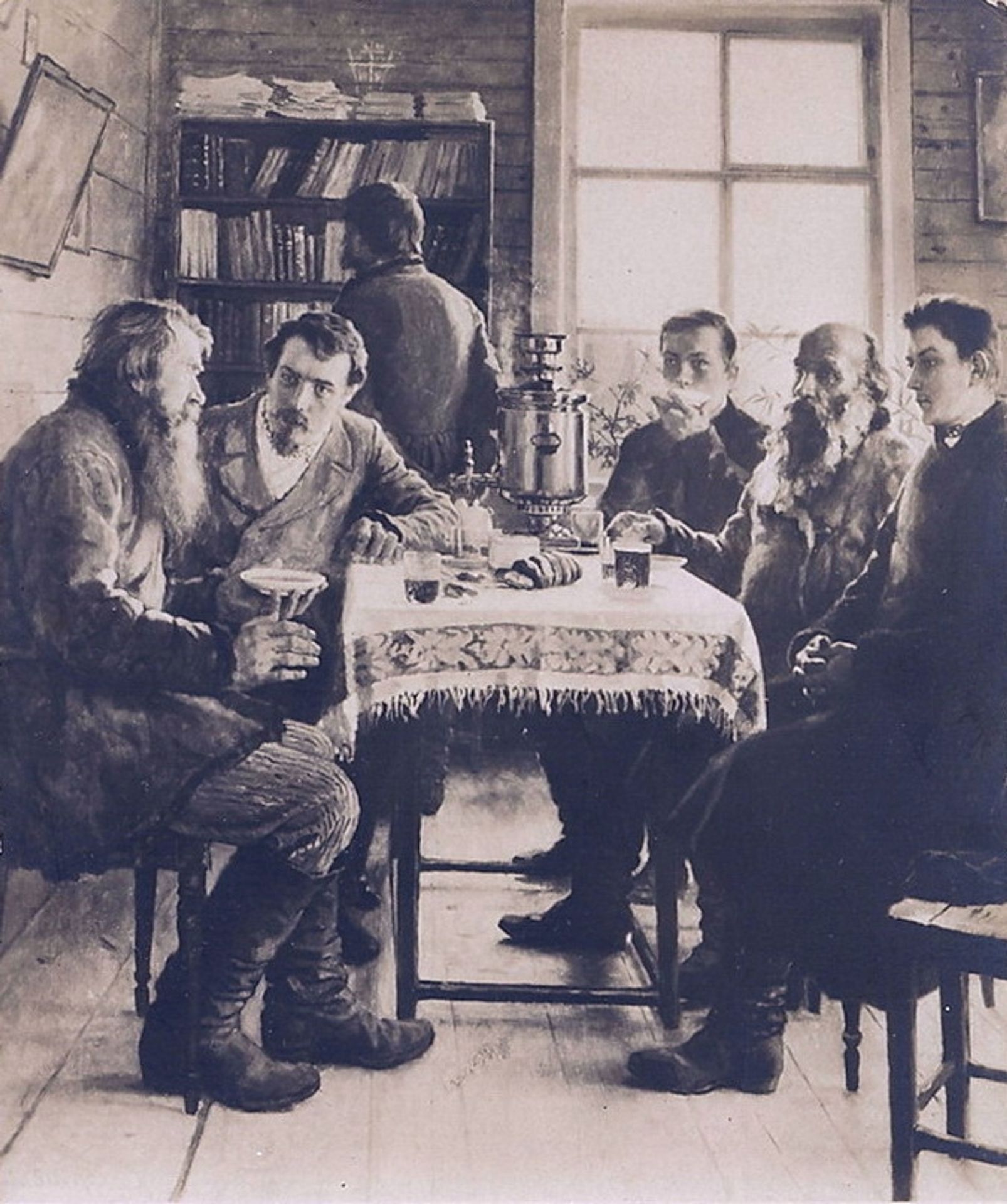 On a Visit to the Teacher by Nikolay Bogdanov-Belsky