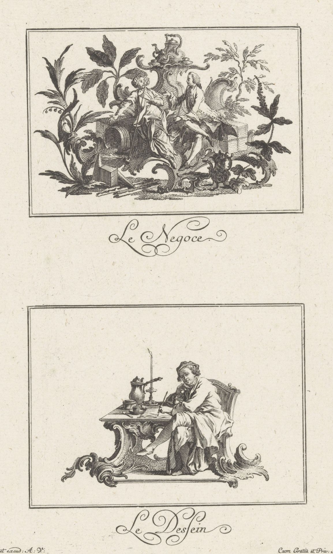 Handel en tekenkunst by Johann Esaias Nilson