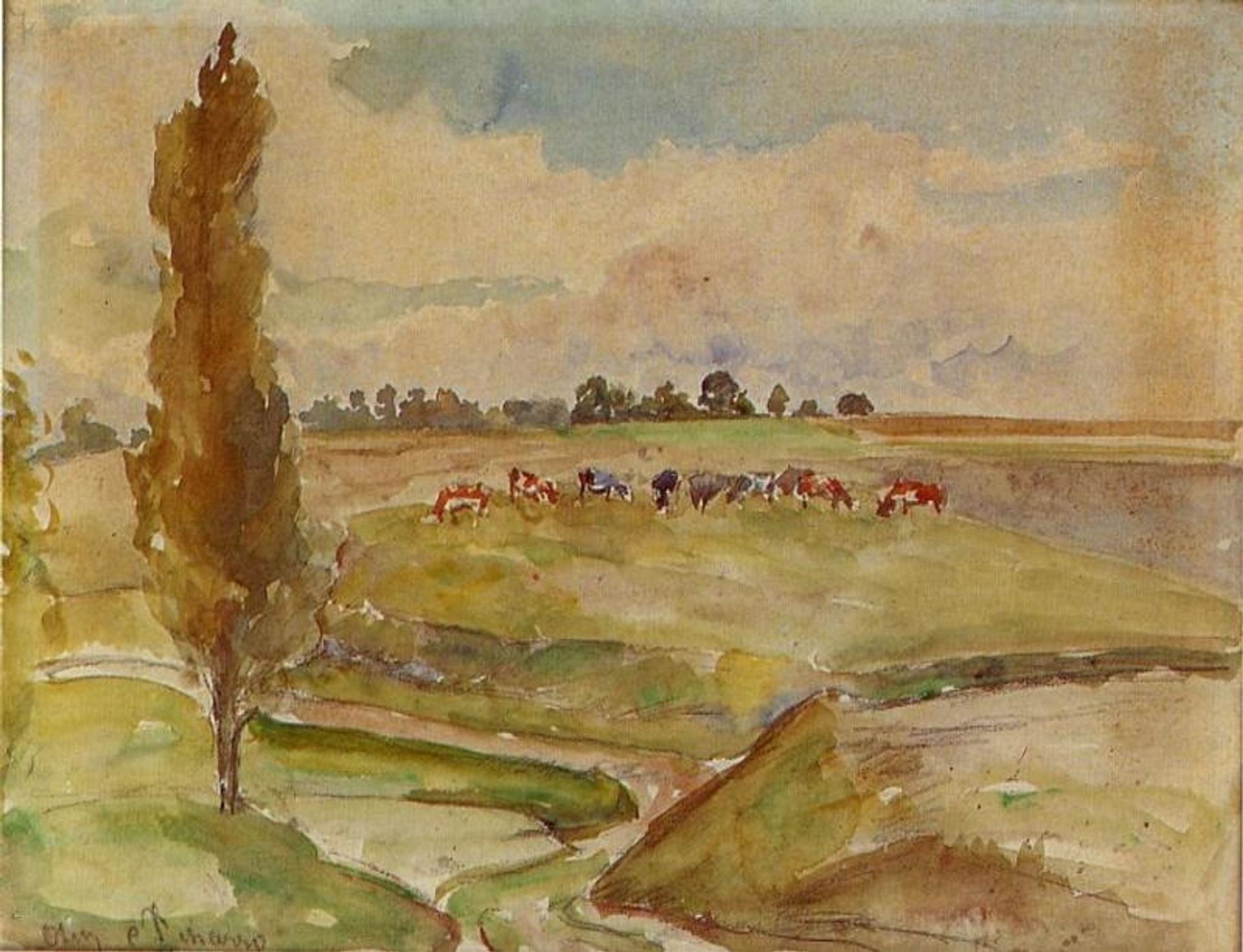 Landscape at Osny by Camille Pissarro