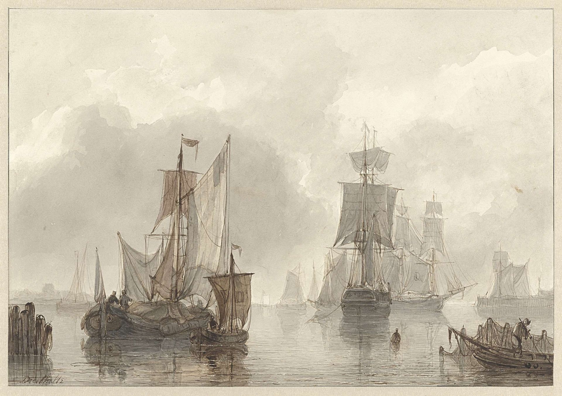Zeilschepen by Christiaan Lodewijk Willem Dreibholtz