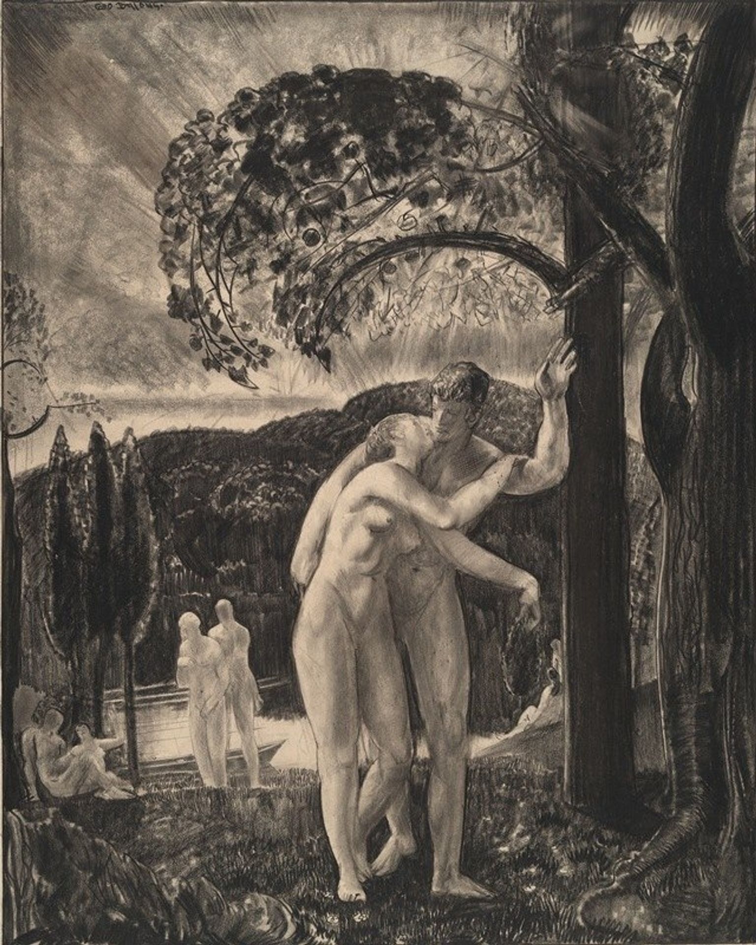 Lovers Still Whispered in the Dusk by George Wesley Bellows