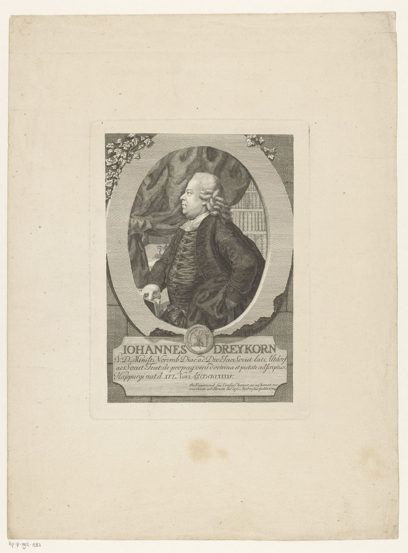 Portret van Johann Dreykorn by Ambrosius Gabler