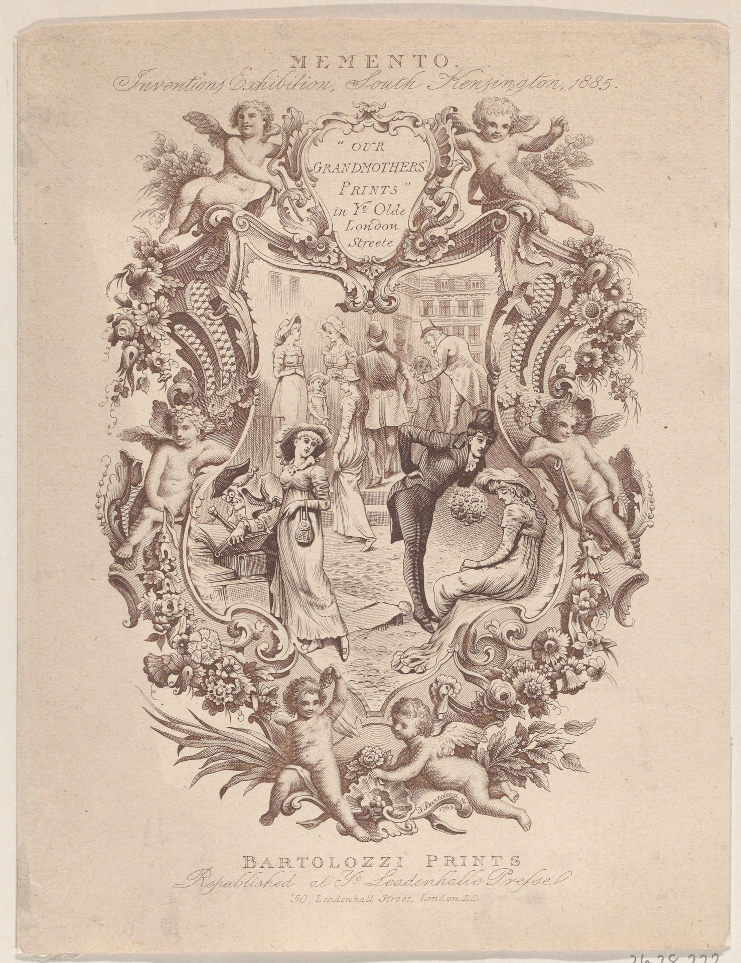 Advertisement for Memento, Inventions Exhibition, South Kensington, 1885 by Francesco Bartolozzi