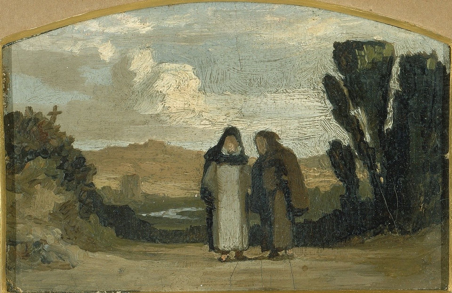 Monks On The Appian Way by Elihu Vedder