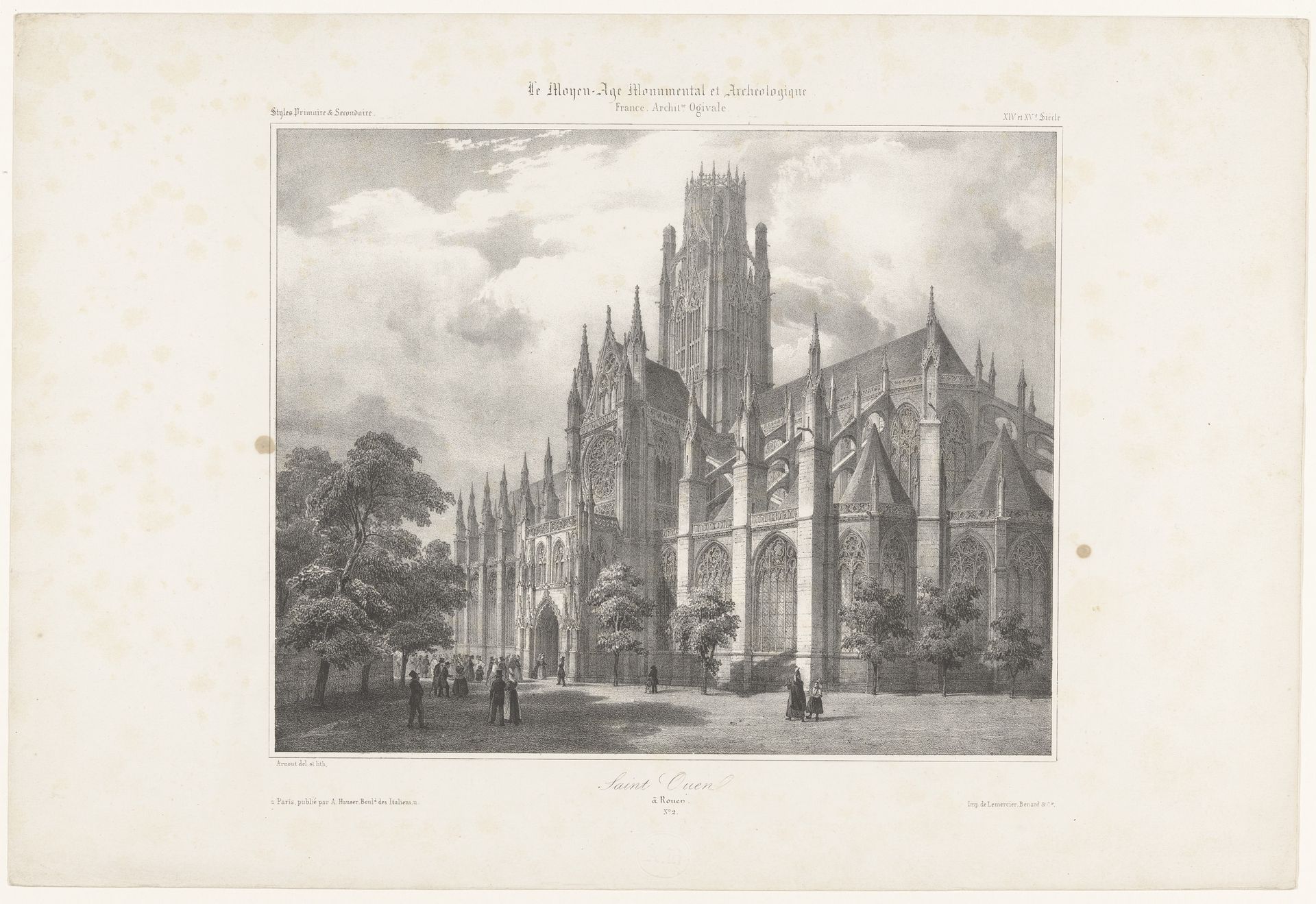 Abdijkerk van Saint-Ouen in Rouen by Jean-Baptiste Arnout