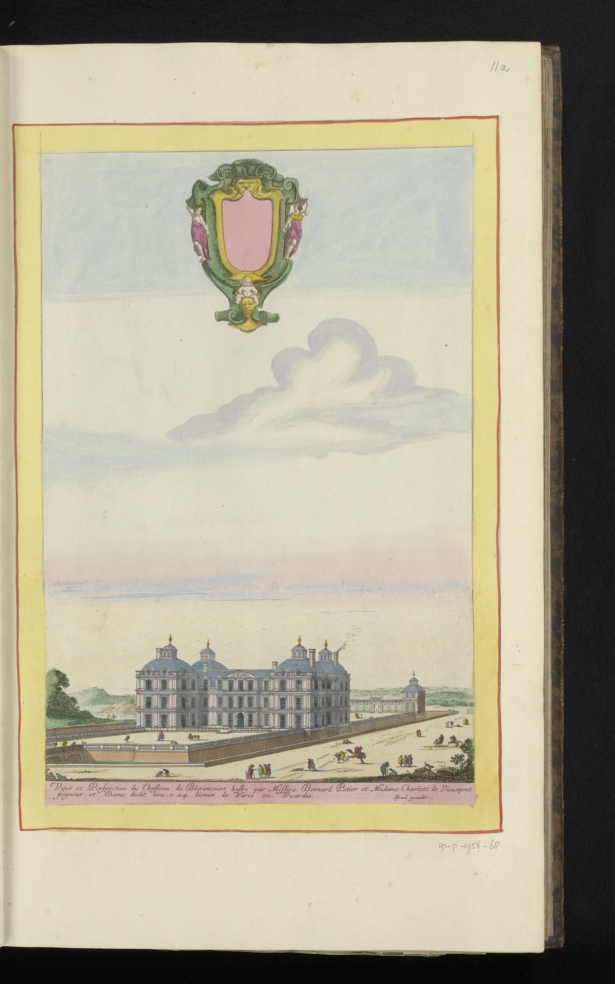 Gezicht op het kasteel van Blérancourt by Jean (I) Marot