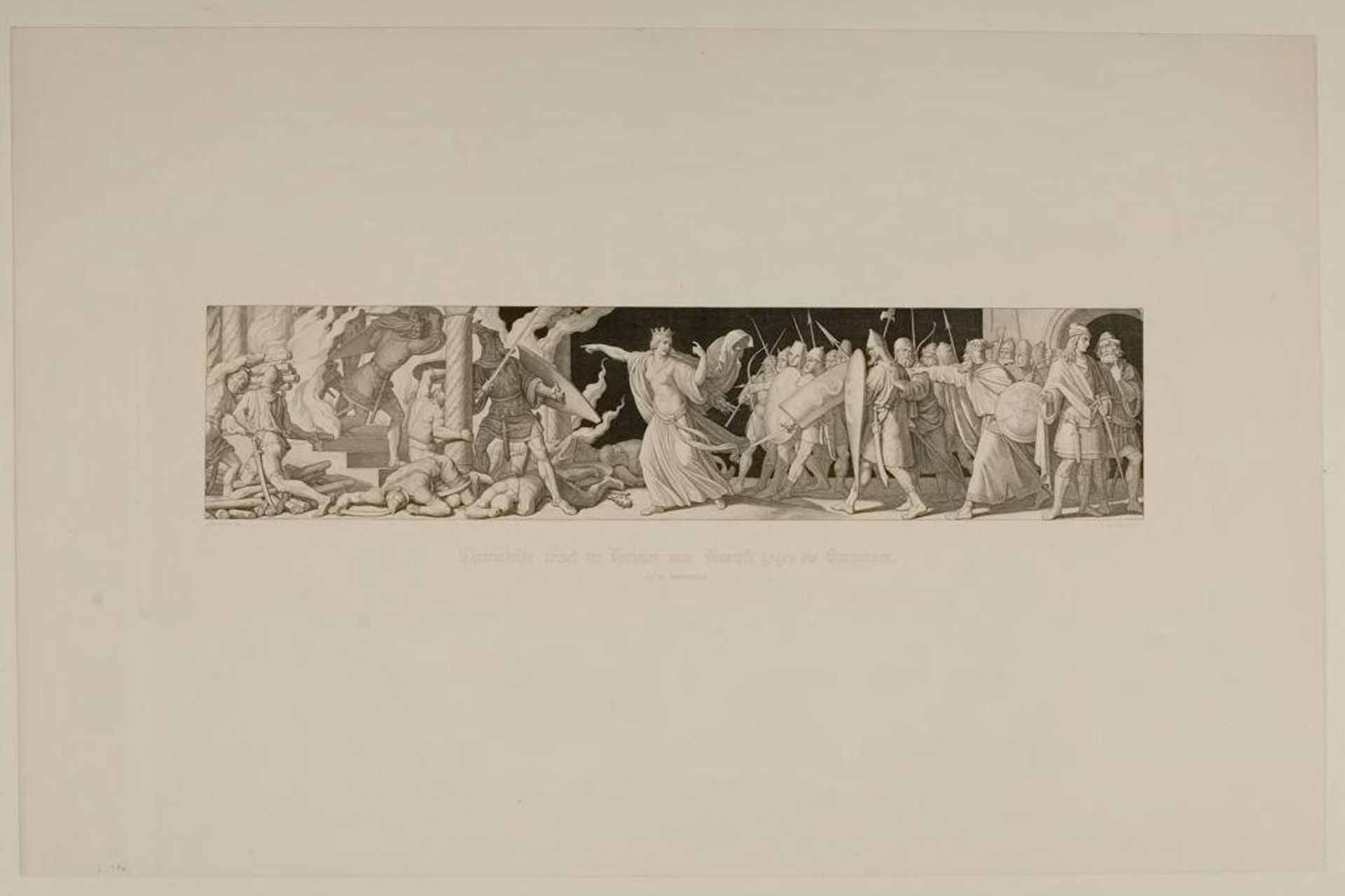 Chriemhilde Rouses the Huns to Fight the Burgundians by Carl Hermann Theodor Langer
