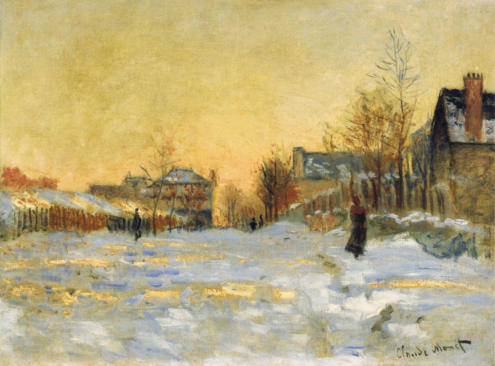 Snow Effect, The Street in Argentuil by Claude Monet