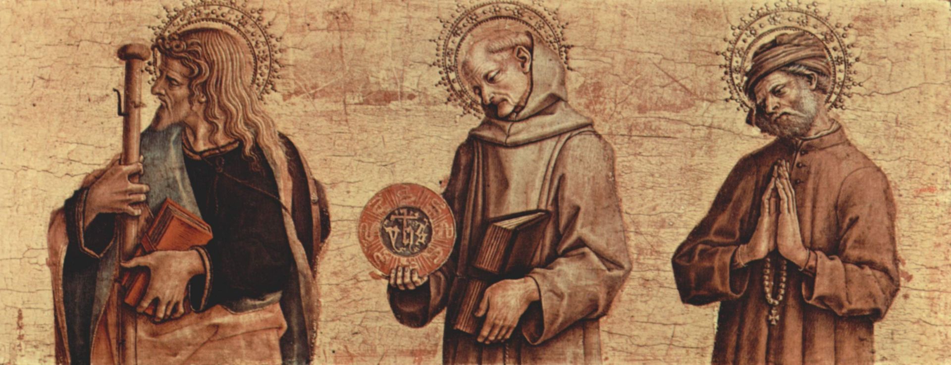 Saint James the Elder, Saint Bernard of Siena, Saint Nicodemus by Carlo Crivelli