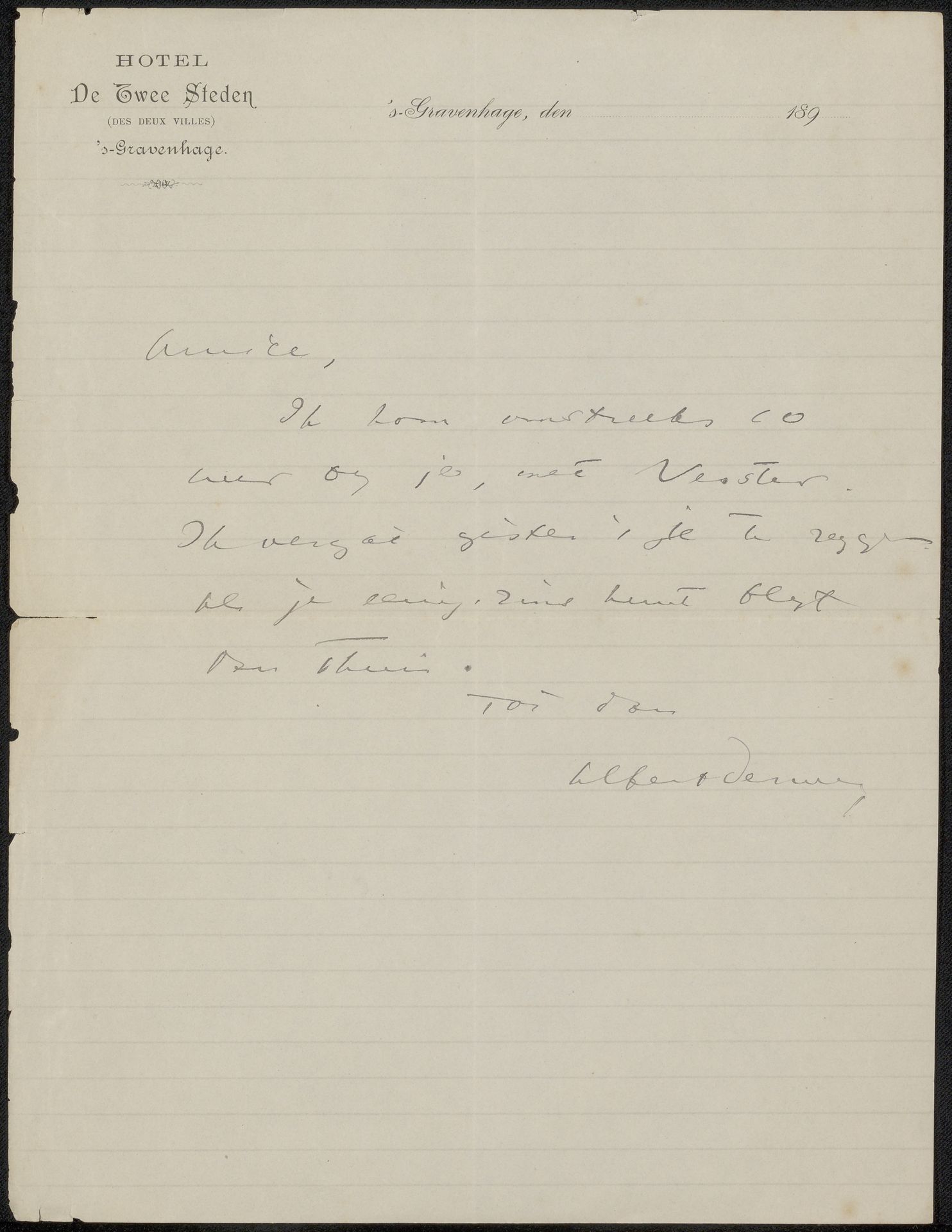 Brief aan Philip Zilcken by Albert Verwey