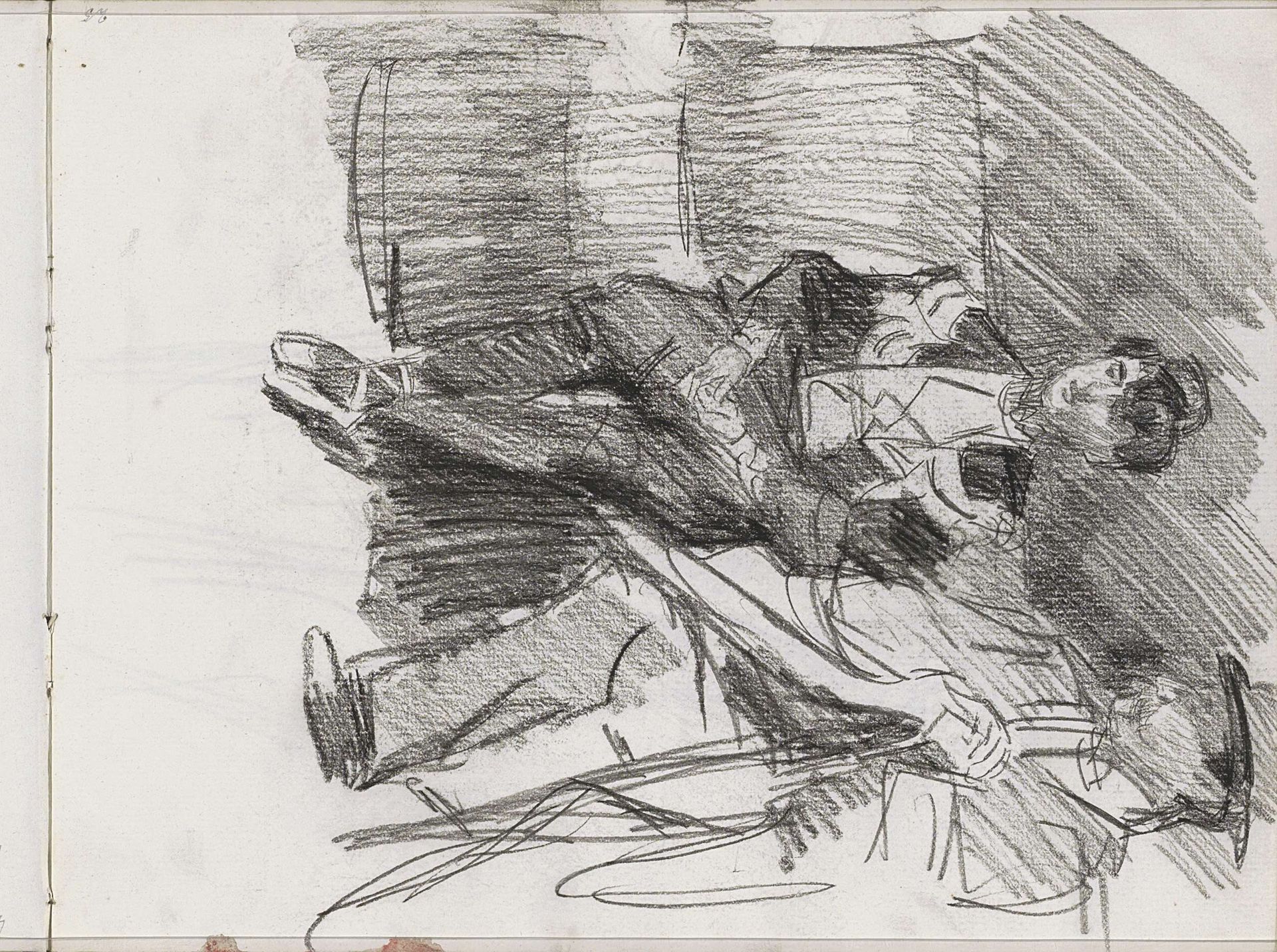 Danseres naast een man, zittend by Isaac Israels