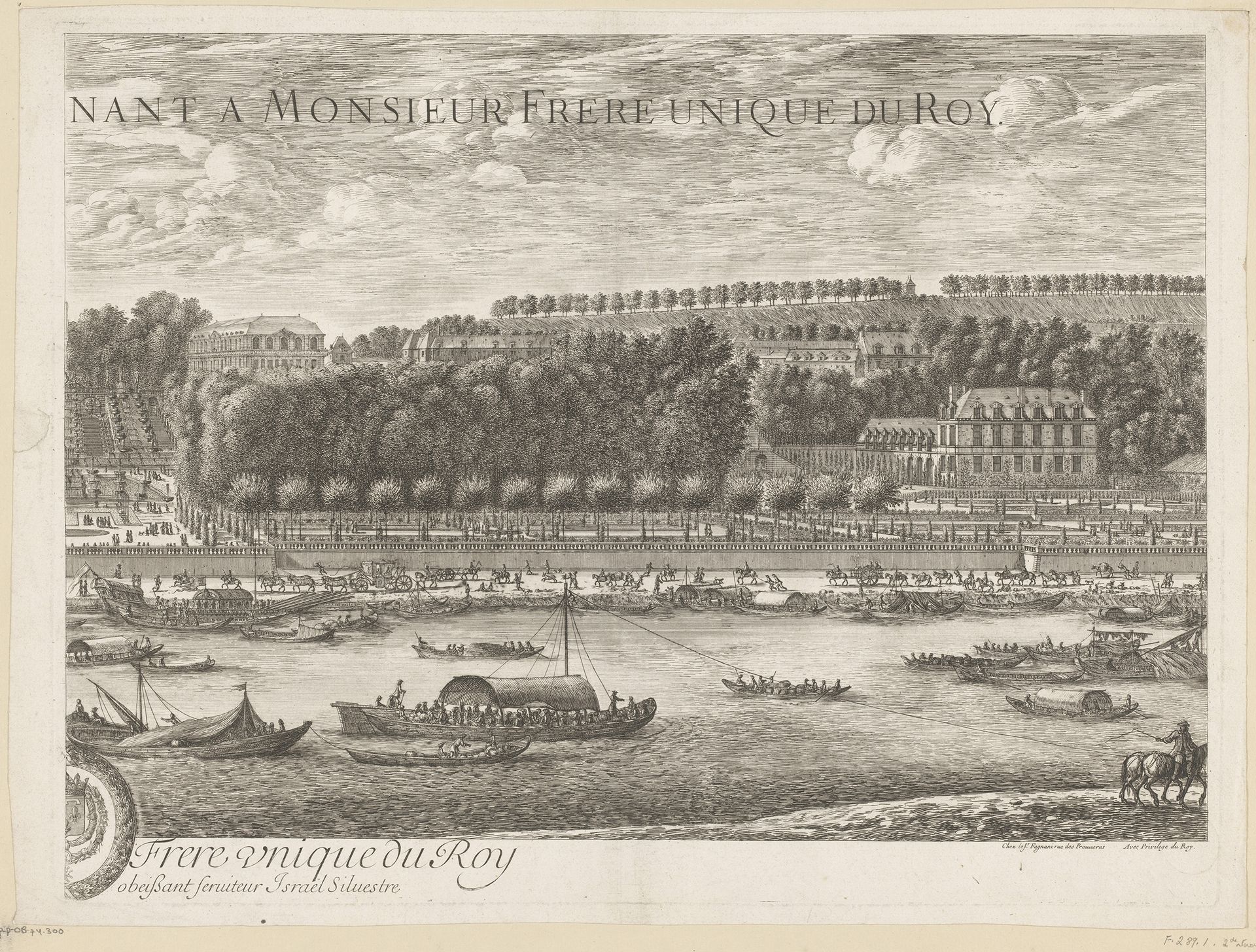 Gezicht op kasteel Saint-Cloud (rechter deel) by Israel Silvestre