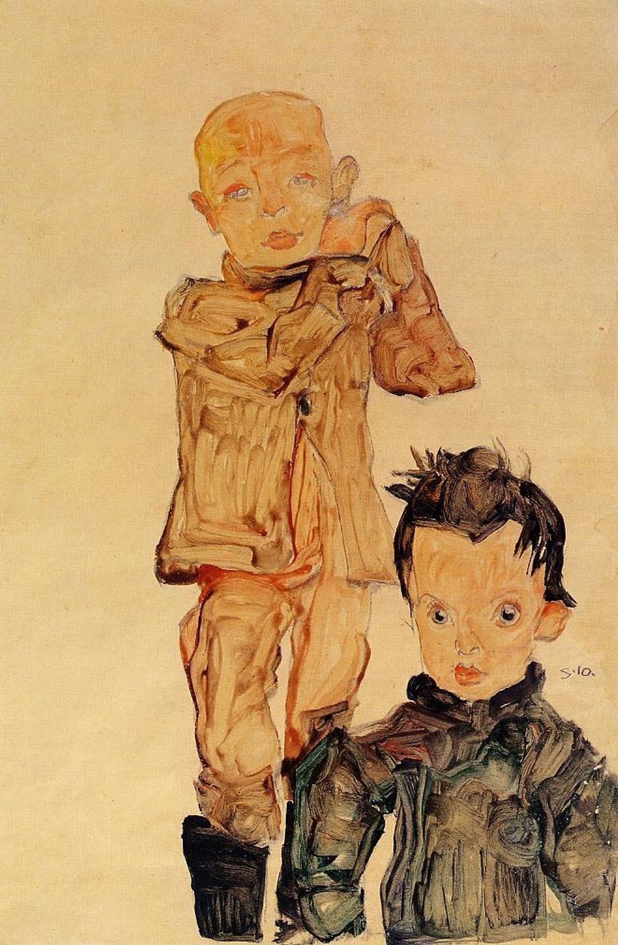 Two Boys by Egon Schiele