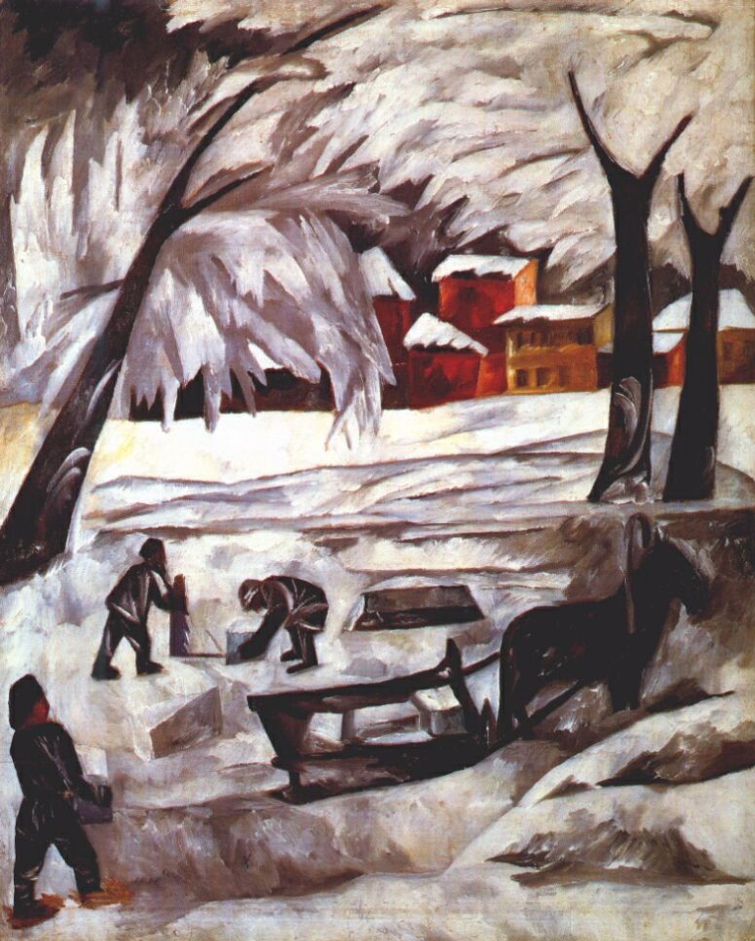 The Ice Cutters by Natalia Goncharova
