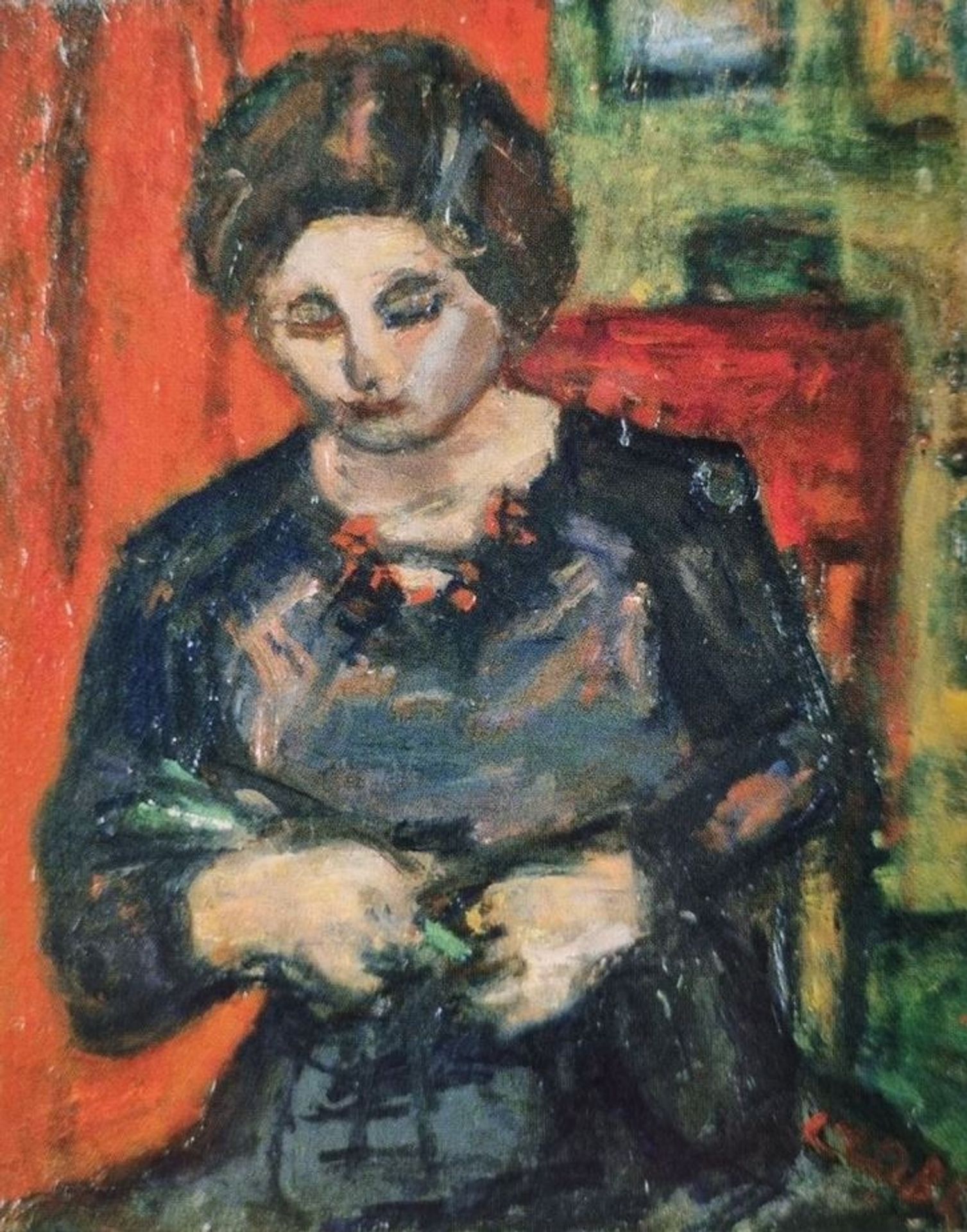 Czóbel Béla Ülő Nő. by Bela Czobel