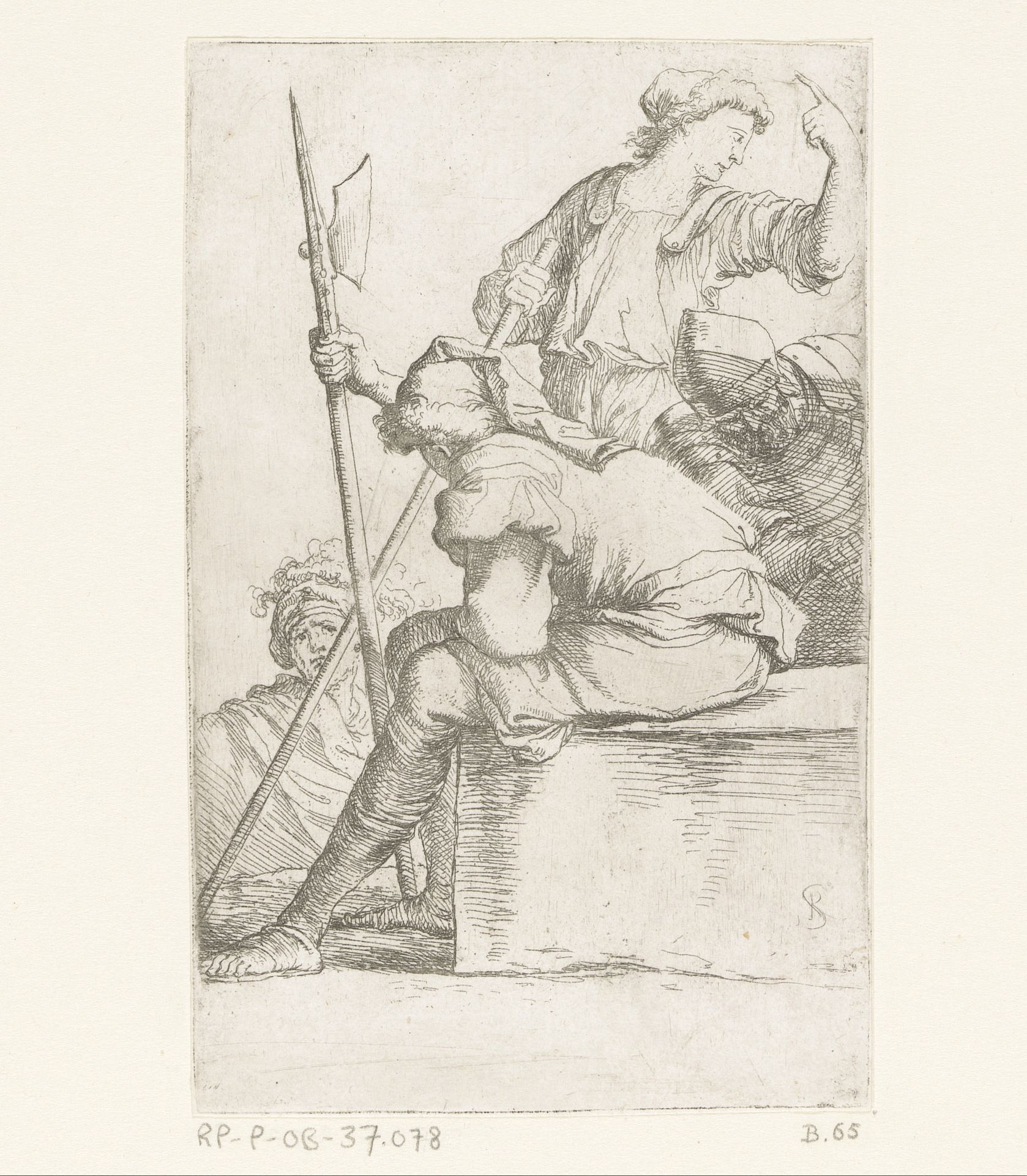 Vier soldaten by Salvator Rosa