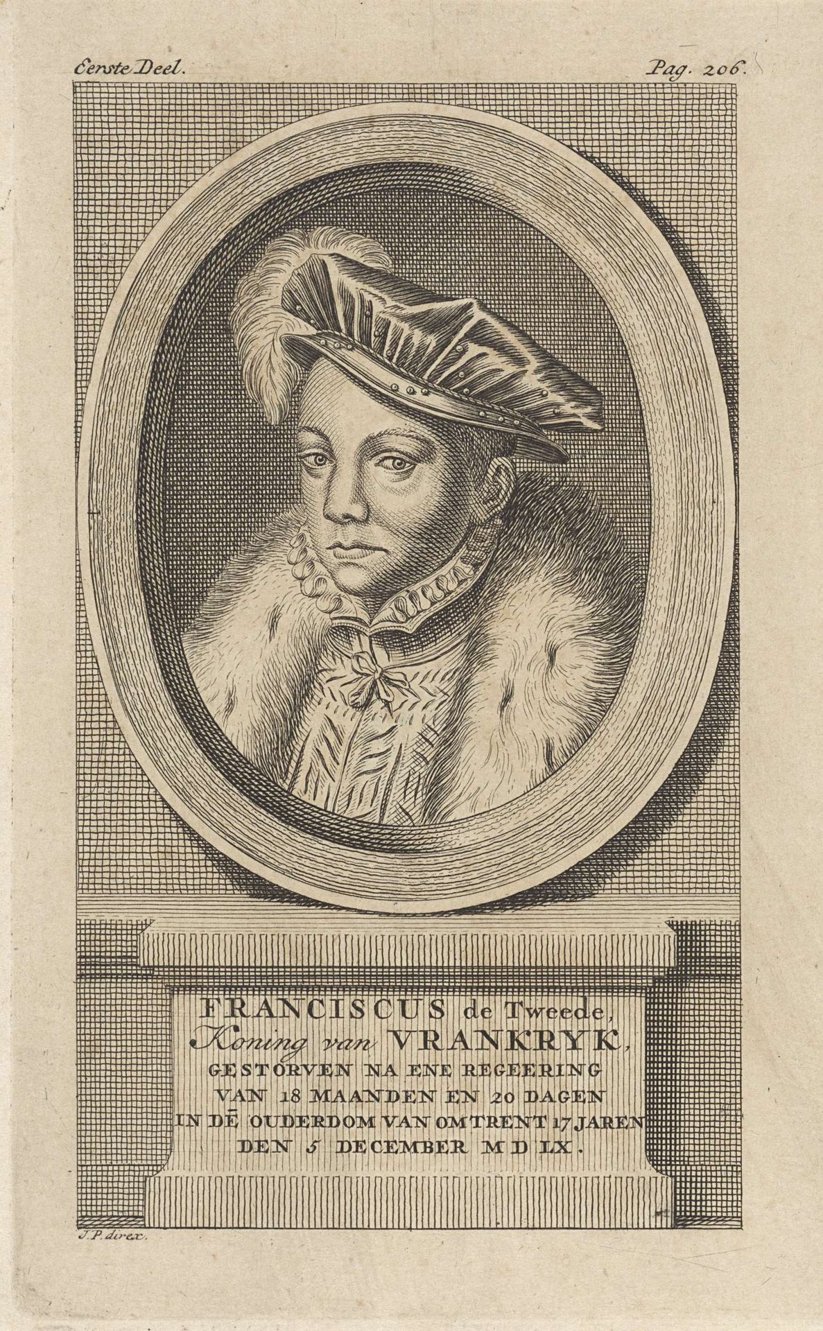 Portret van Frans II, koning van Frankrijk by Jan Punt