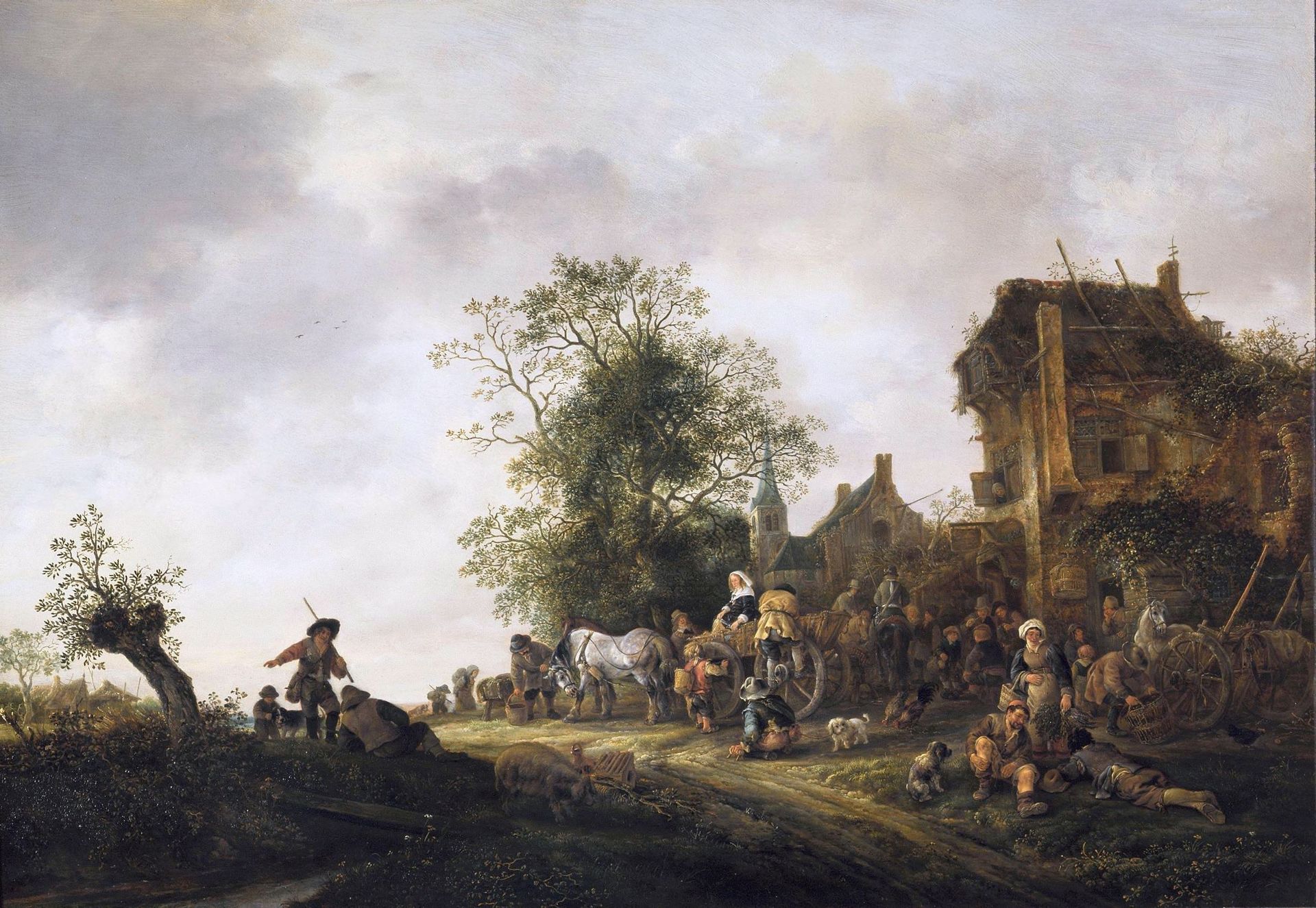 Travellers Outside an Inn by Isaac van Ostade