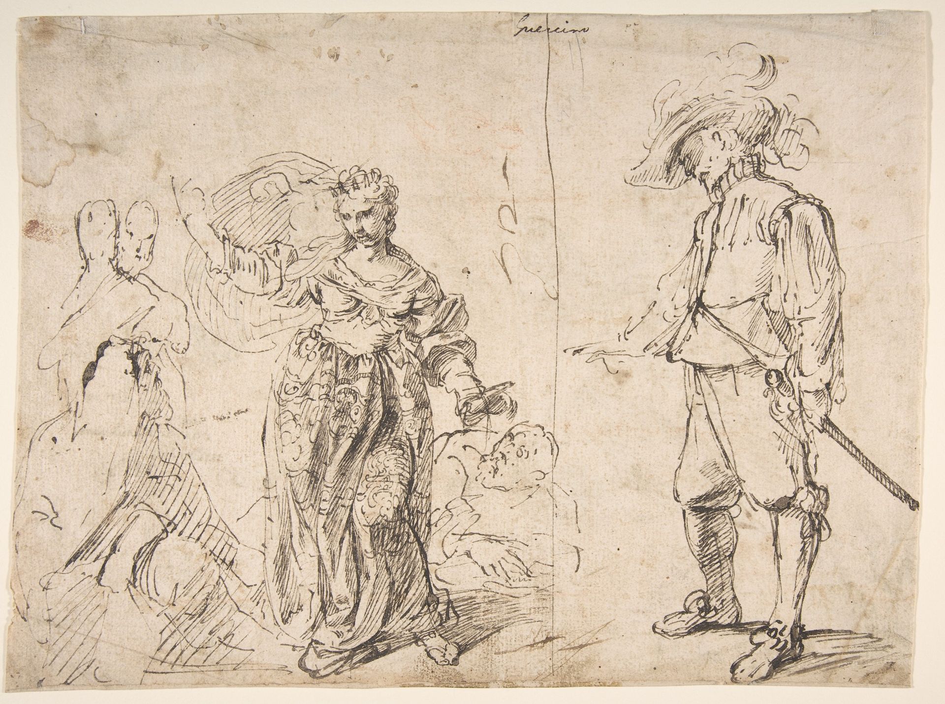 Sheet with Figure Studies (double sided) by Pietro Novelli, called Il Monrealese