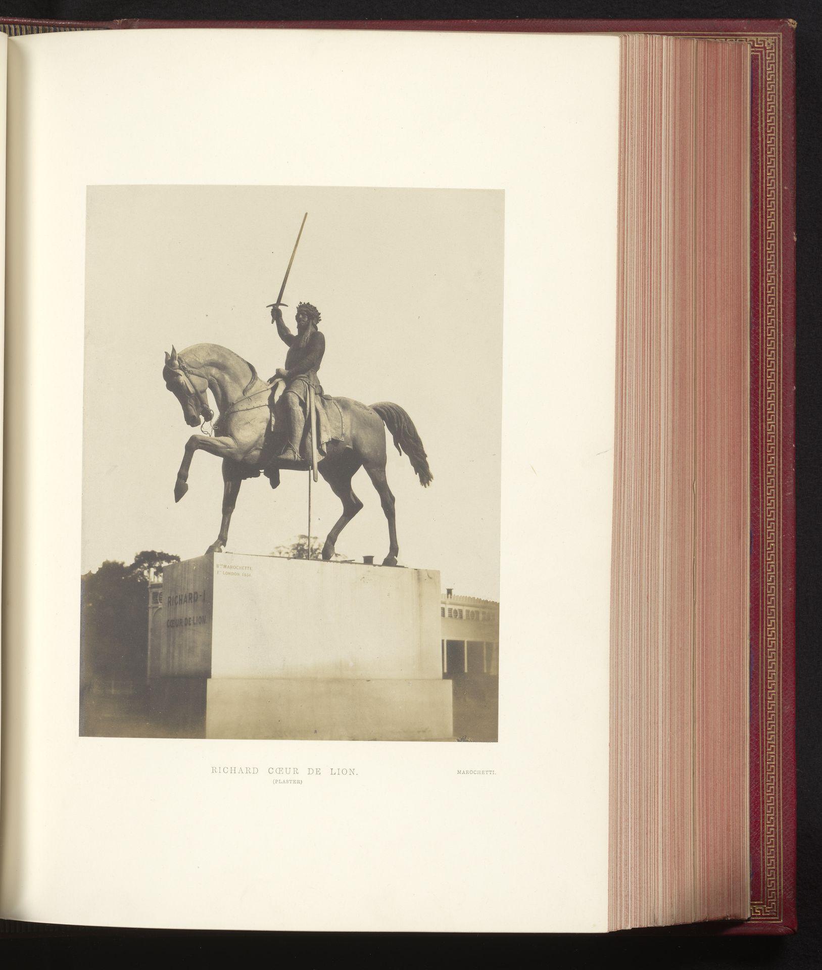 Ruiterstandbeeld van Richard I Leeuwenhart door Carlo Marochetti bij de Great Exhibition of the Works of Industry of All Nations van 1851 in Londen by C.M. Ferrier & F. von Martens