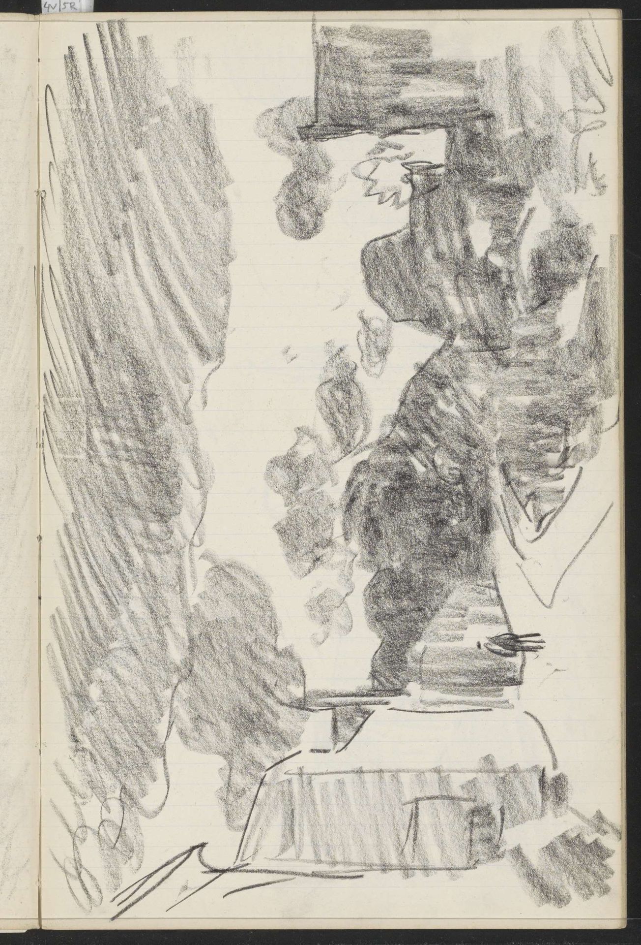 Figuur op een pad langs huizen en bomen by Willem Bastiaan Tholen