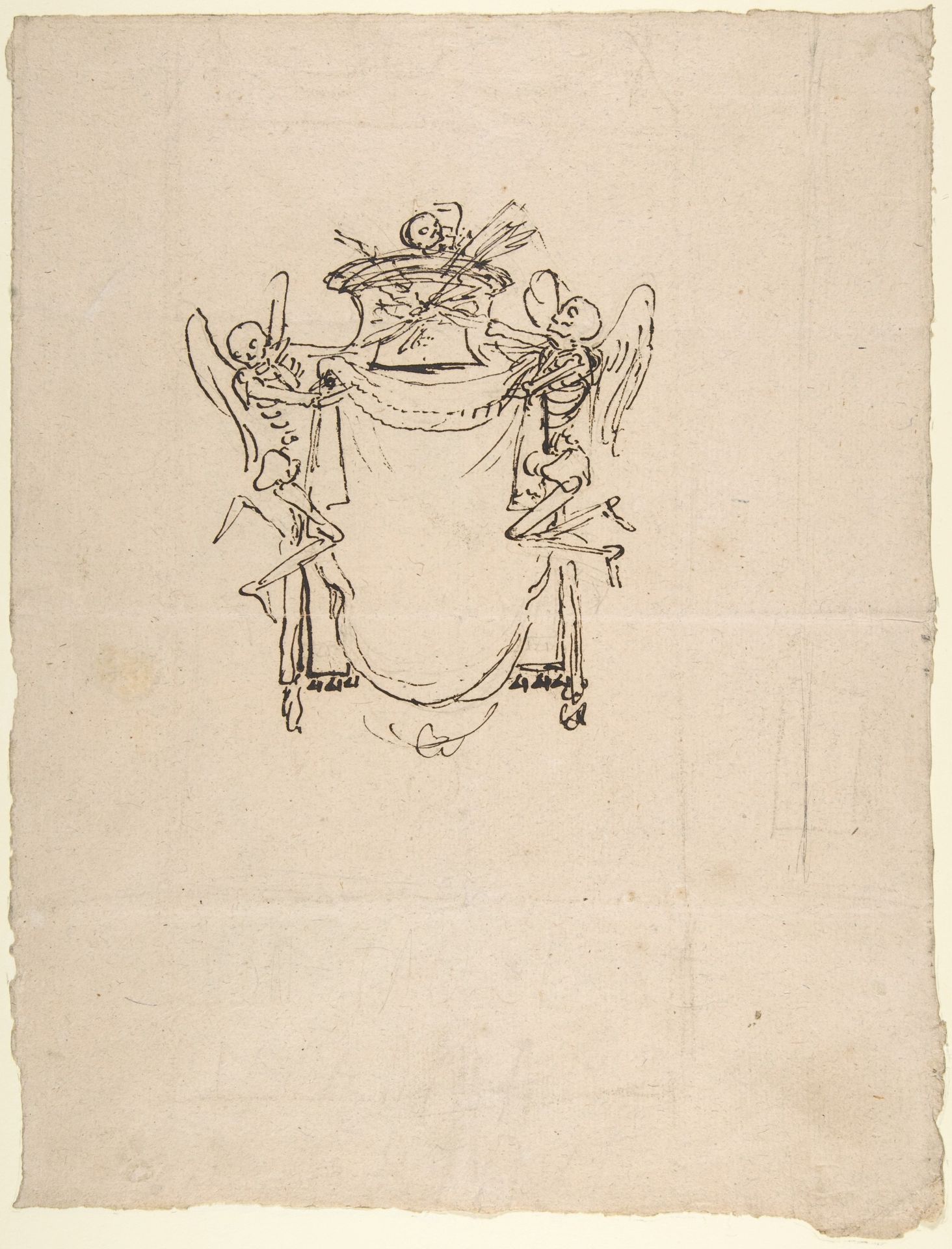 Sketches for a Wall Tomb with Skeletons by Gian Lorenzo Bernini