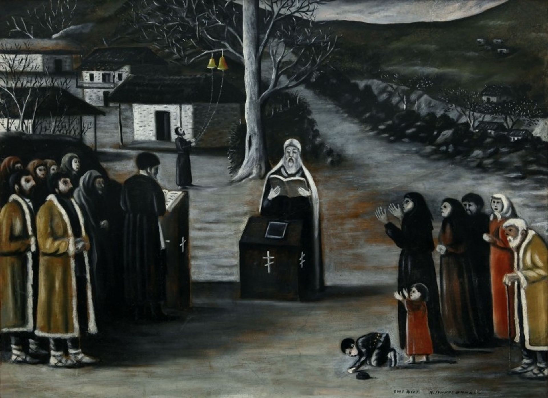 Prayer in a Village by Niko Pirosmani