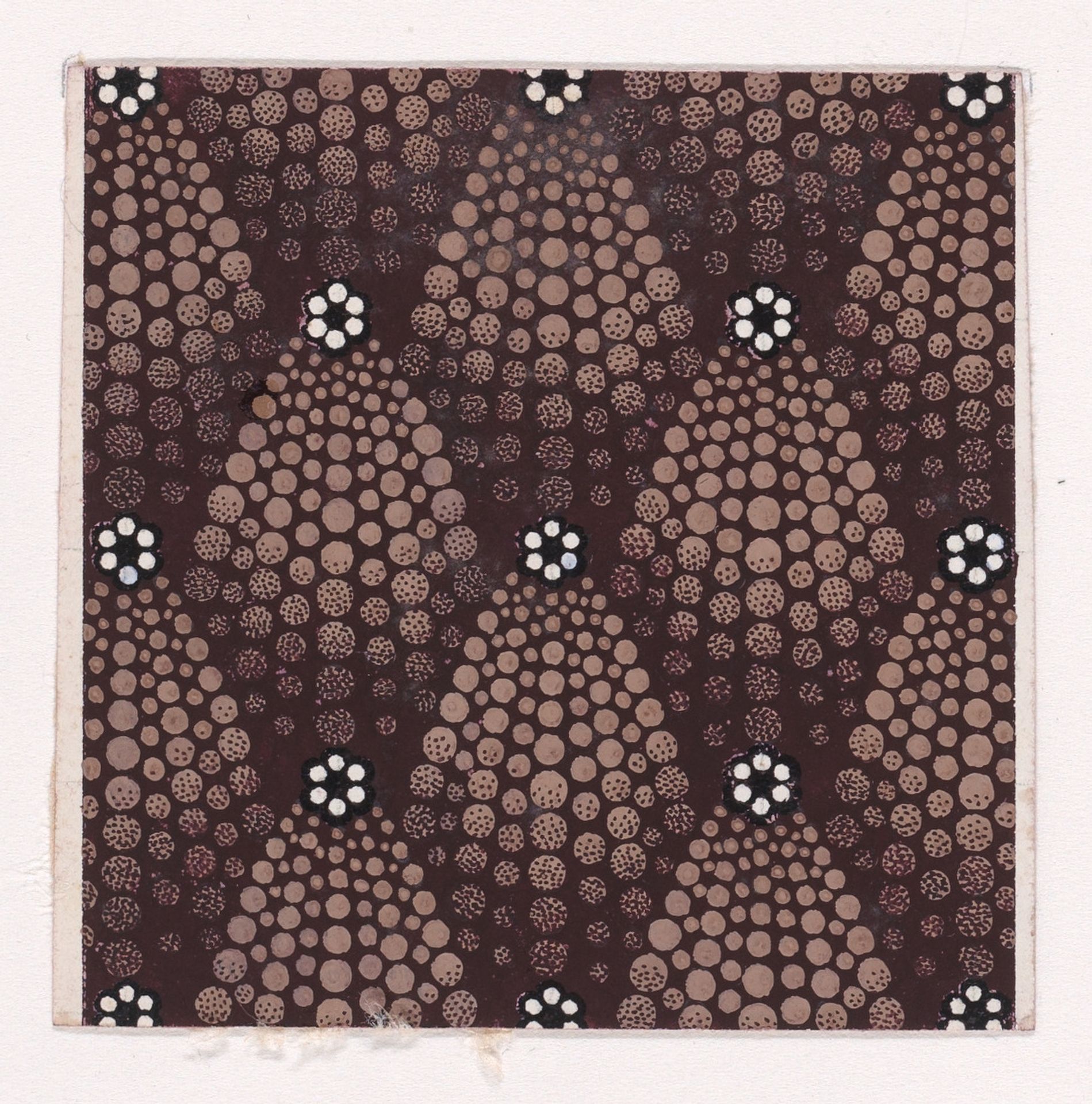 Textile Design with Alternating Rosettes of Pearls Flanked with Abstract Palmettes of Dots by Anonymous