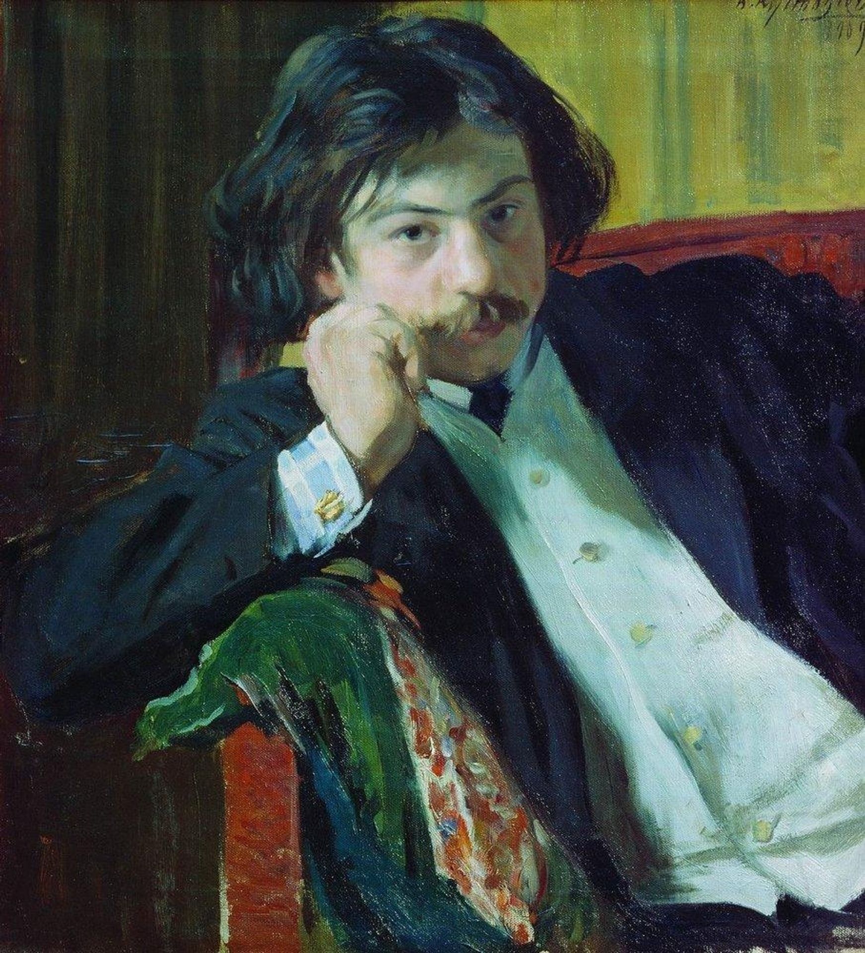 Portrait of Y.I. Lavrin by Boris Kustodiev