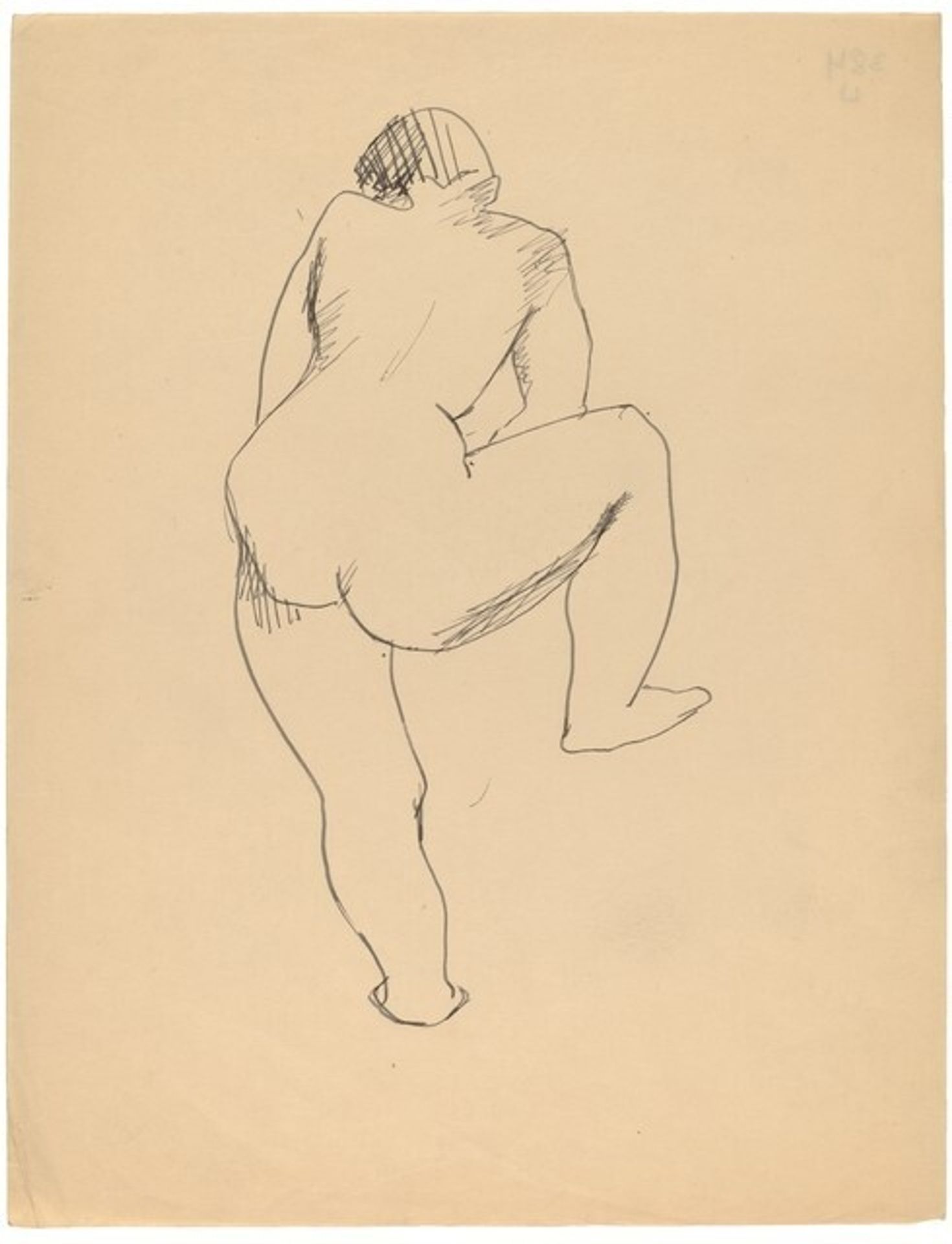 Standing Nude with Right Leg Raised, Seen from the Back by Mark Rothko