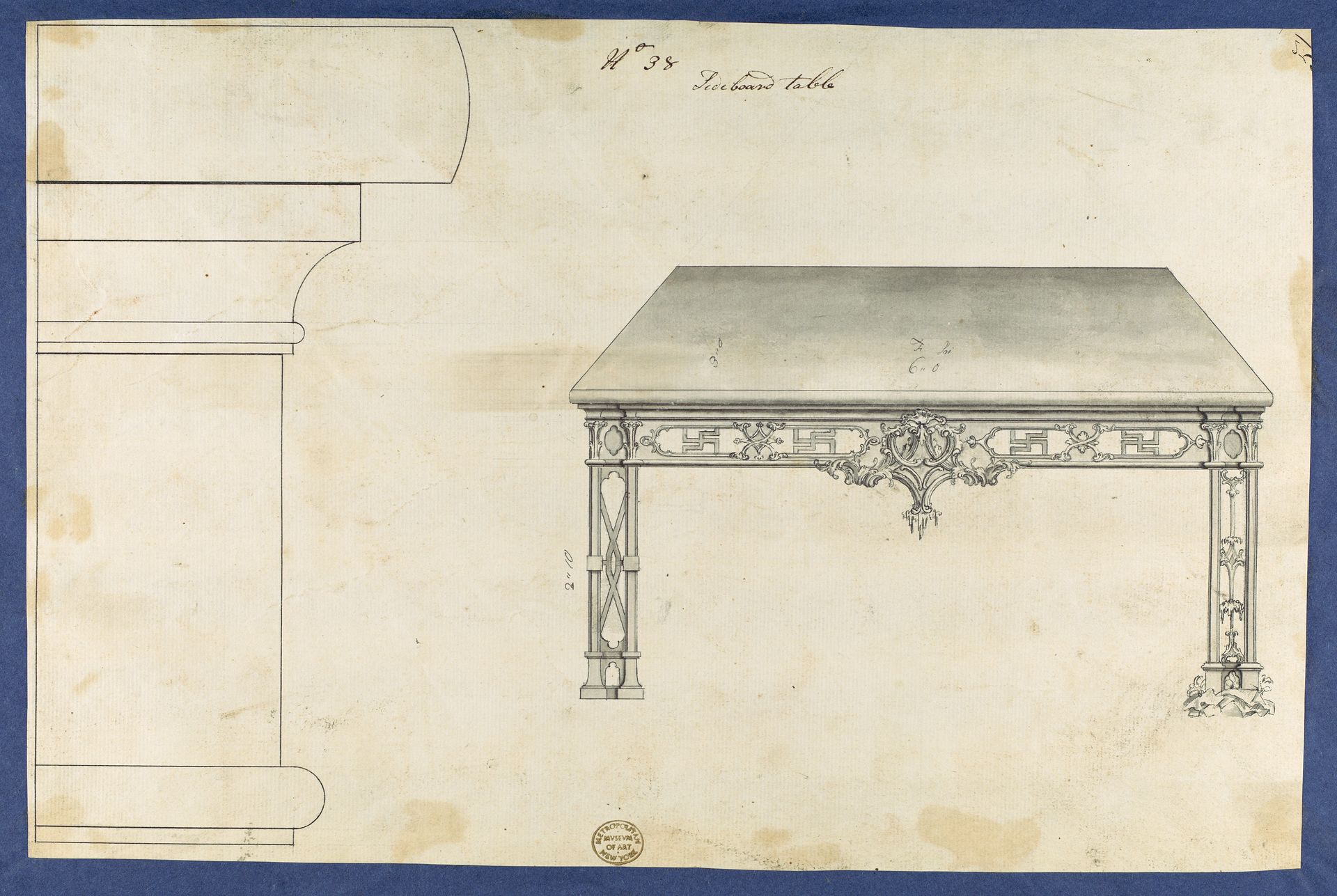 Sideboard Table, from Chippendale Drawings, Vol. II by Thomas Chippendale
