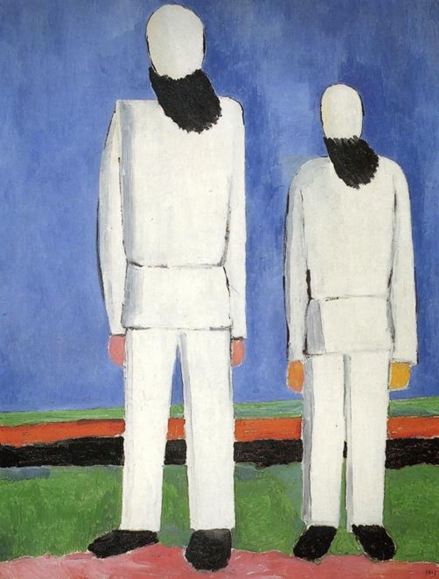 Two Male Figures by Kazimir Malevich