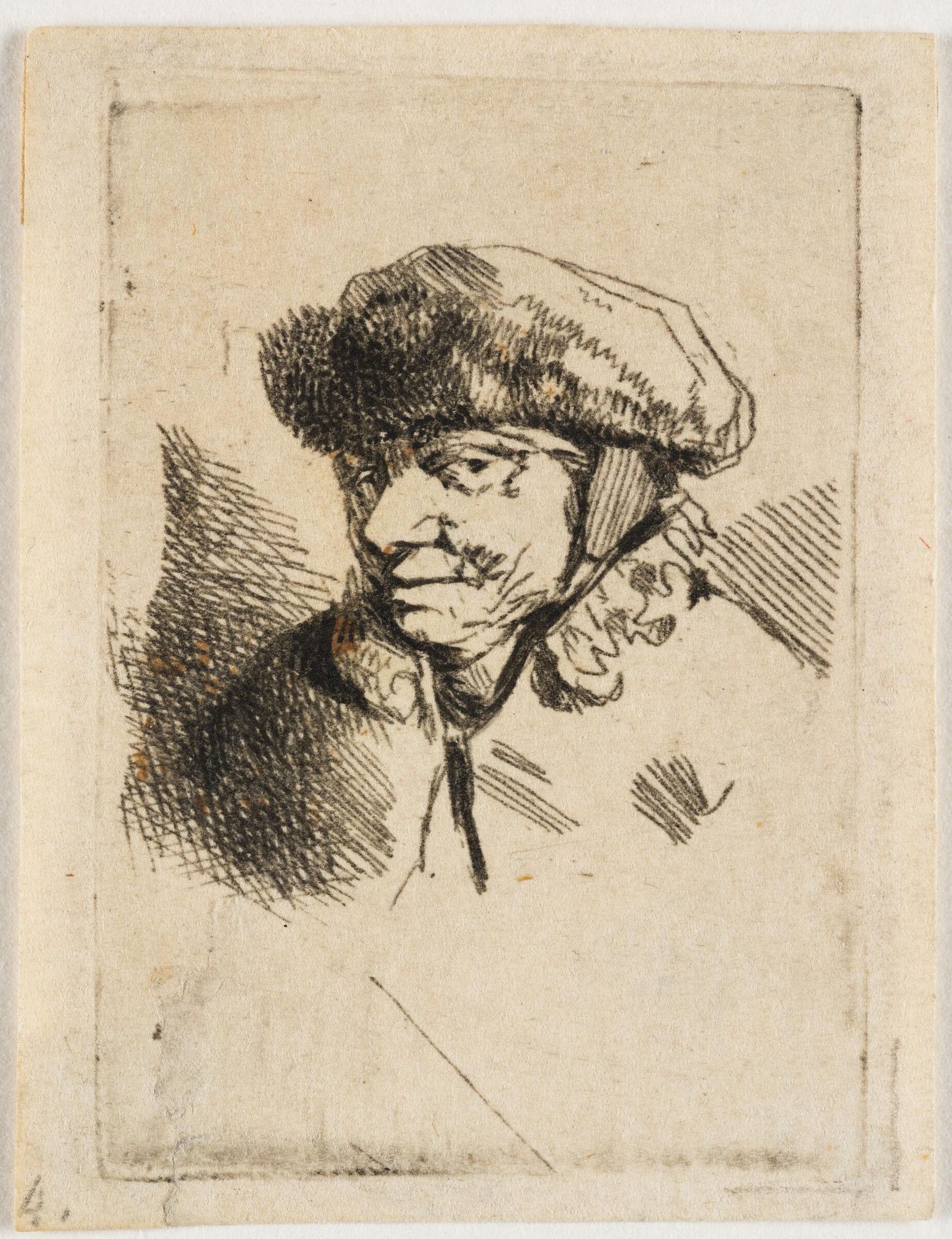 Smiling Old Woman with a Fur Cap by Cornelis Bega
