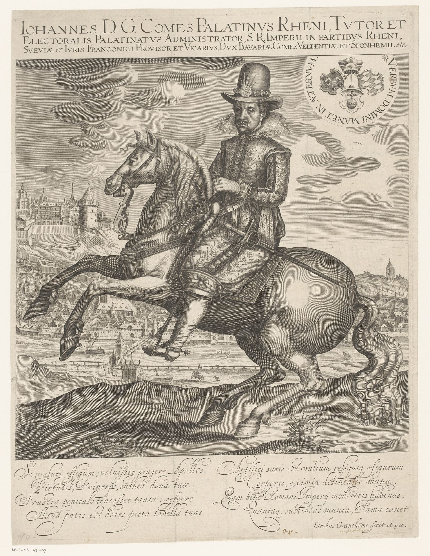 Ruiterportret van Johan Casimir, paltsgraaf aan de Rijn by Jacques Granthomme
